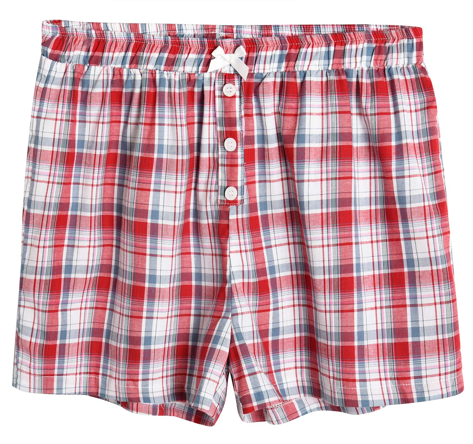 Latuza Women's Sleepwear Cotton Plaid Pajama Boxer Shorts