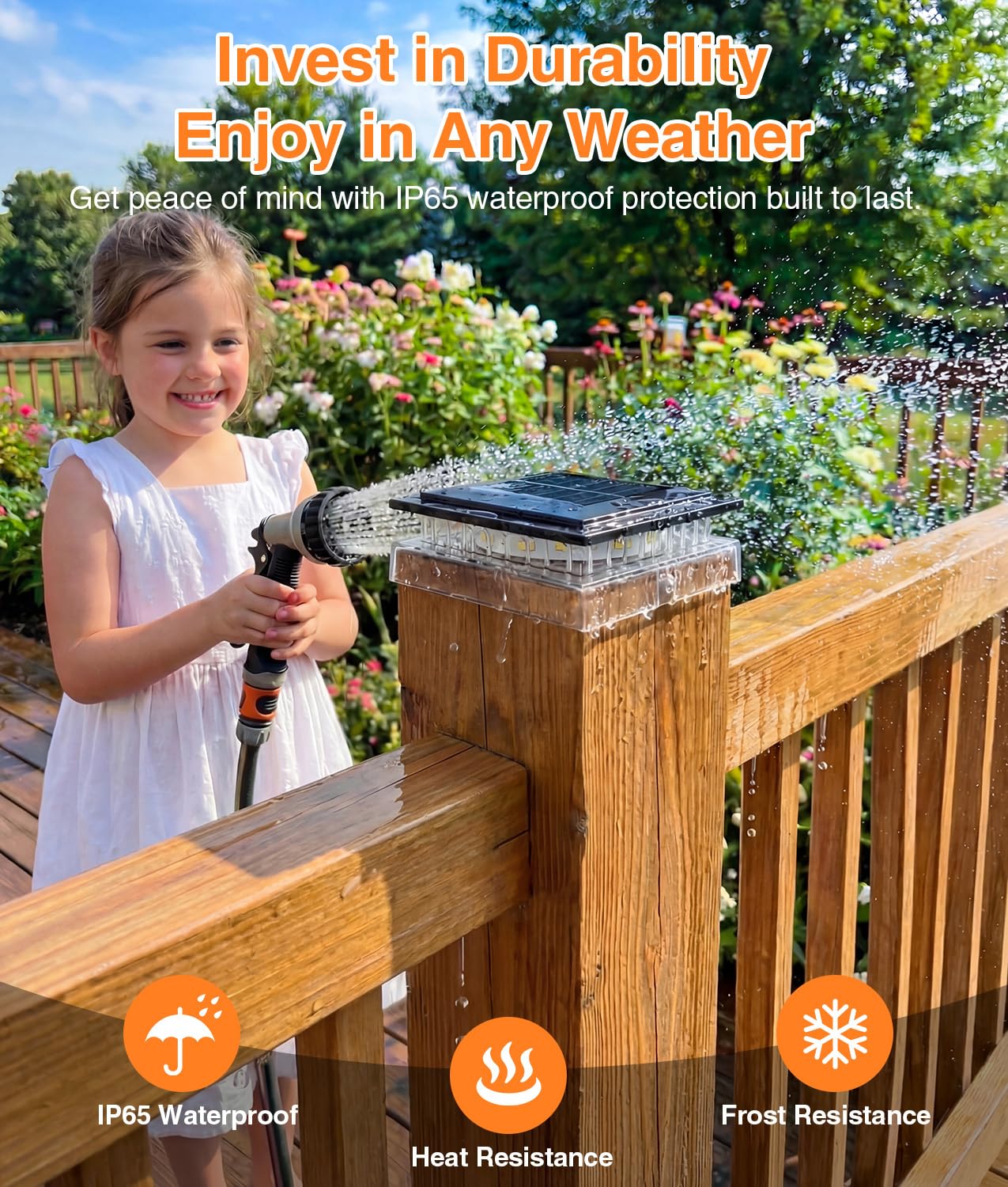 ENSLI 12 Pack 4x4 Solar Post Cap Lights Outdoor, Fence Post Solar Lights with Warm Light Mode, Waterproof Fence Deck Post Lights Solar Powered Fits 4x4 3.5x3.5 Vinyl Wooden Posts for Patio Porch — view 3