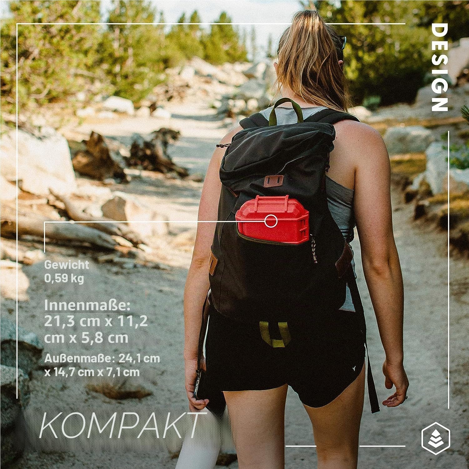 Evergreen 56 Dry Box – EDC Robuste Schutzhülle für die Organisation von Kameras, Handys, Camping, Angeln, Wandern, Wassersport (Orange, TOPO)