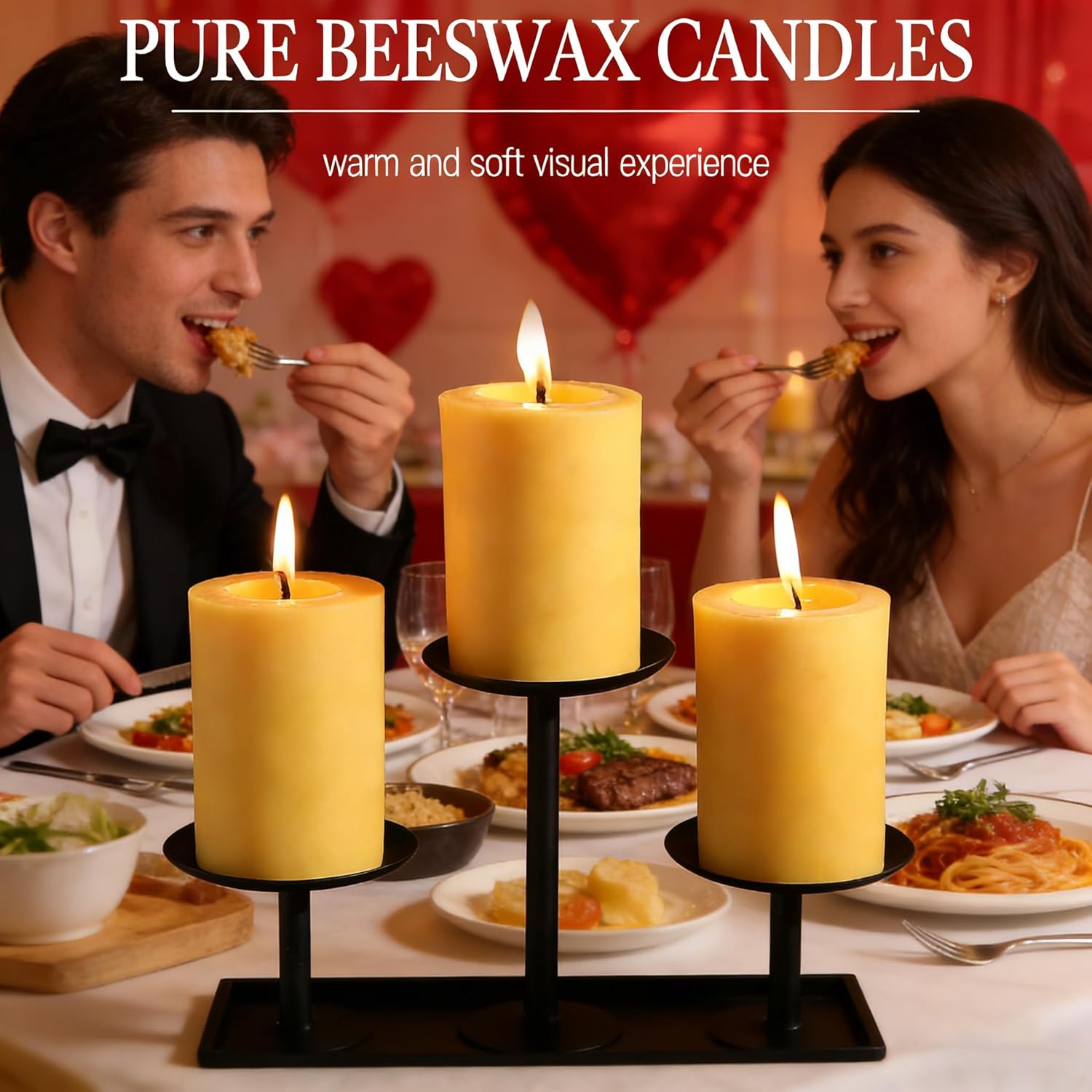4 Packs Natural Beeswax Pillar Candles, 212 Hours Long Burning Organic Emergency Candle 2.8x4in Unscented Pillar Candles 100% Pure Bees Wax Candles for Home Paryer - Image 6