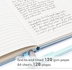 Feela 18 Pack Journal Notebook pour le travail, Business Notebook Bulk Couverture rigide Lited Writing Journal avec porte-stylo pour les hommes Femmes Note Prise, avec 18 Stylos noirs, 120 GSM, 5.1.1.x8.3. A5, Bleu clair