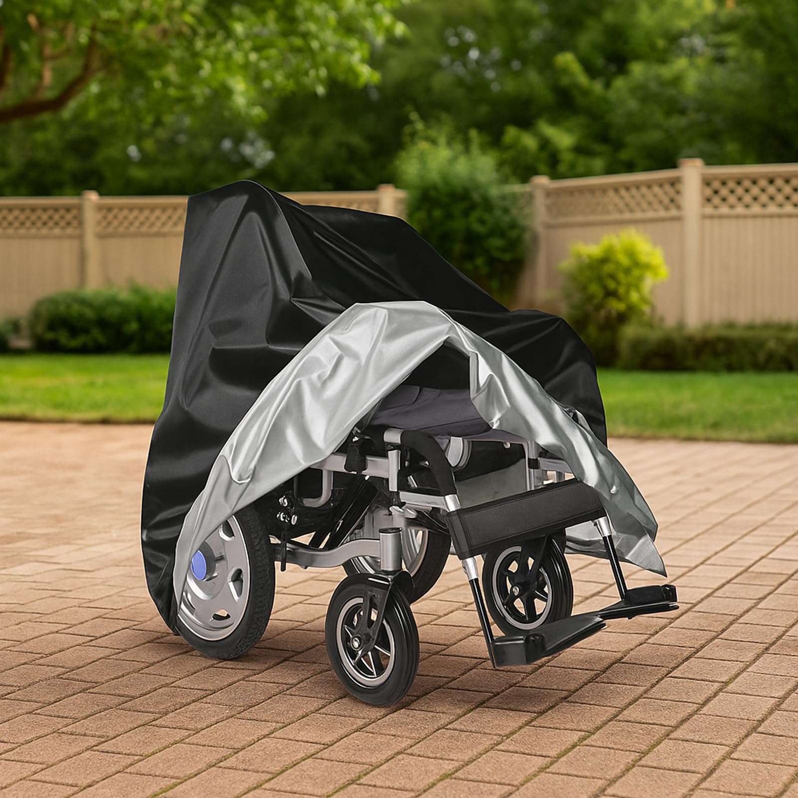 Sedia a rotelle elettrica, impermeabile per sedia a rotelle, 210D Oxford, protezione antivento per sedia a rotelle, copertura antipolvere per uso interno ed esterno, 100 x 75 x 100 cm (nero)