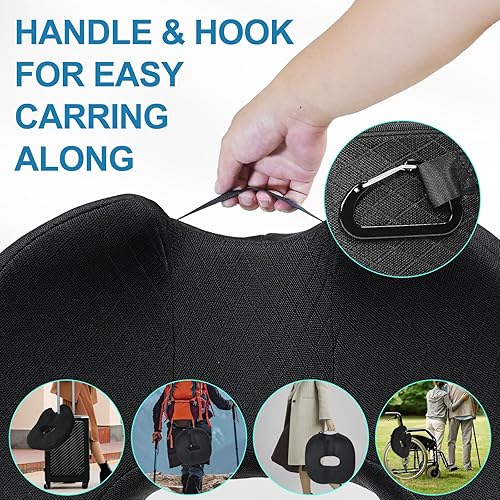 Miniatura 7 de Cojín para asiento de silla, cojín de espuma viscoelástica firme para el coxis que necesitas para mayor comodidad durante mucho tiempo sentado en