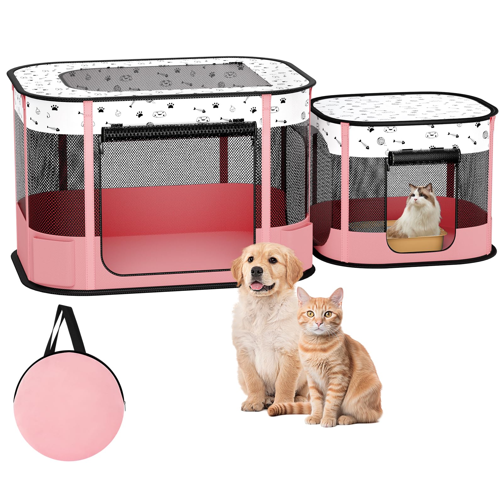 Photo 1 of DESELL Portable Cat Playpen - Pink