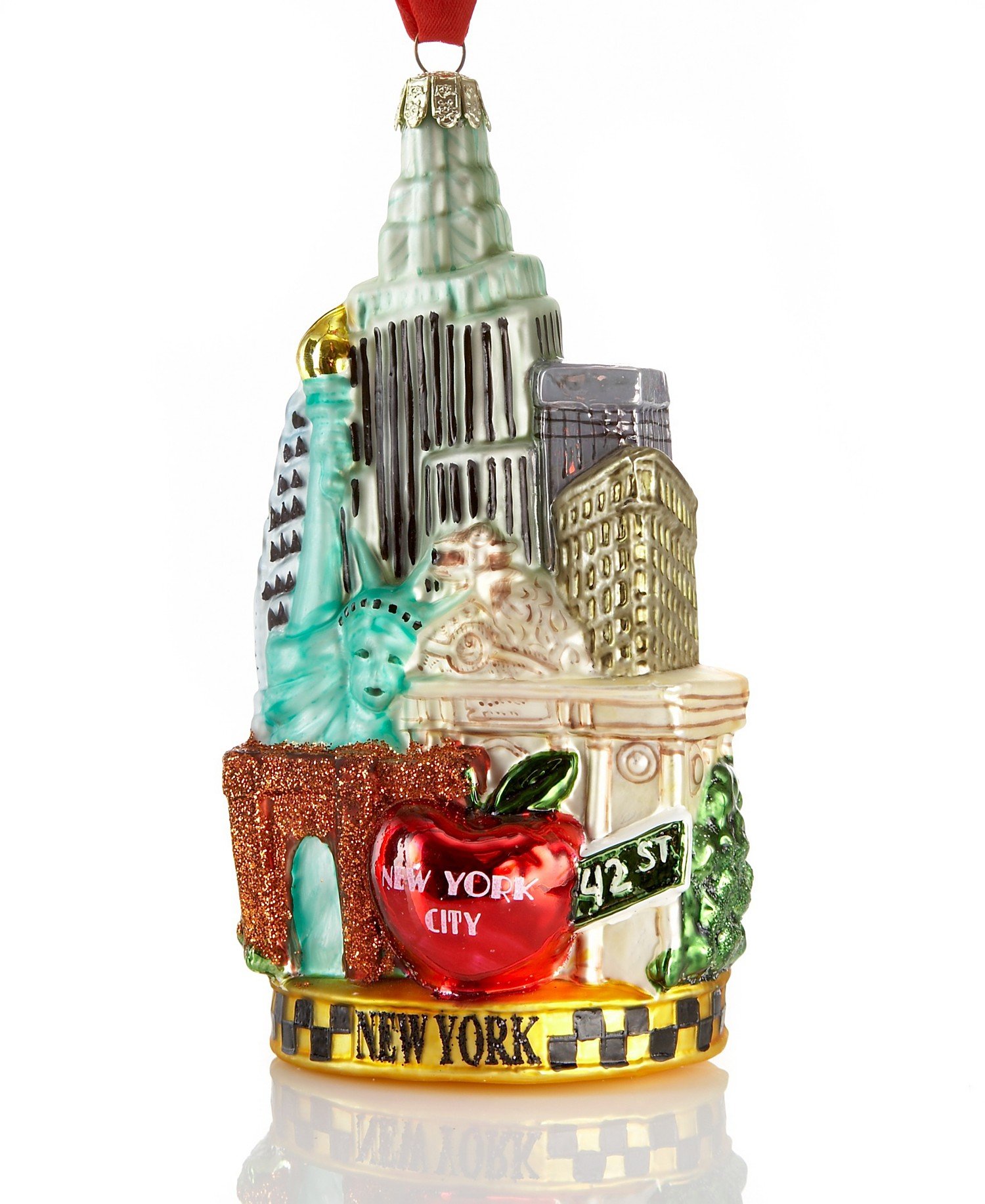 Kurt S. Adler New York Cityscape Ornament, Glass, Multi-Colour, 5.5-Inch