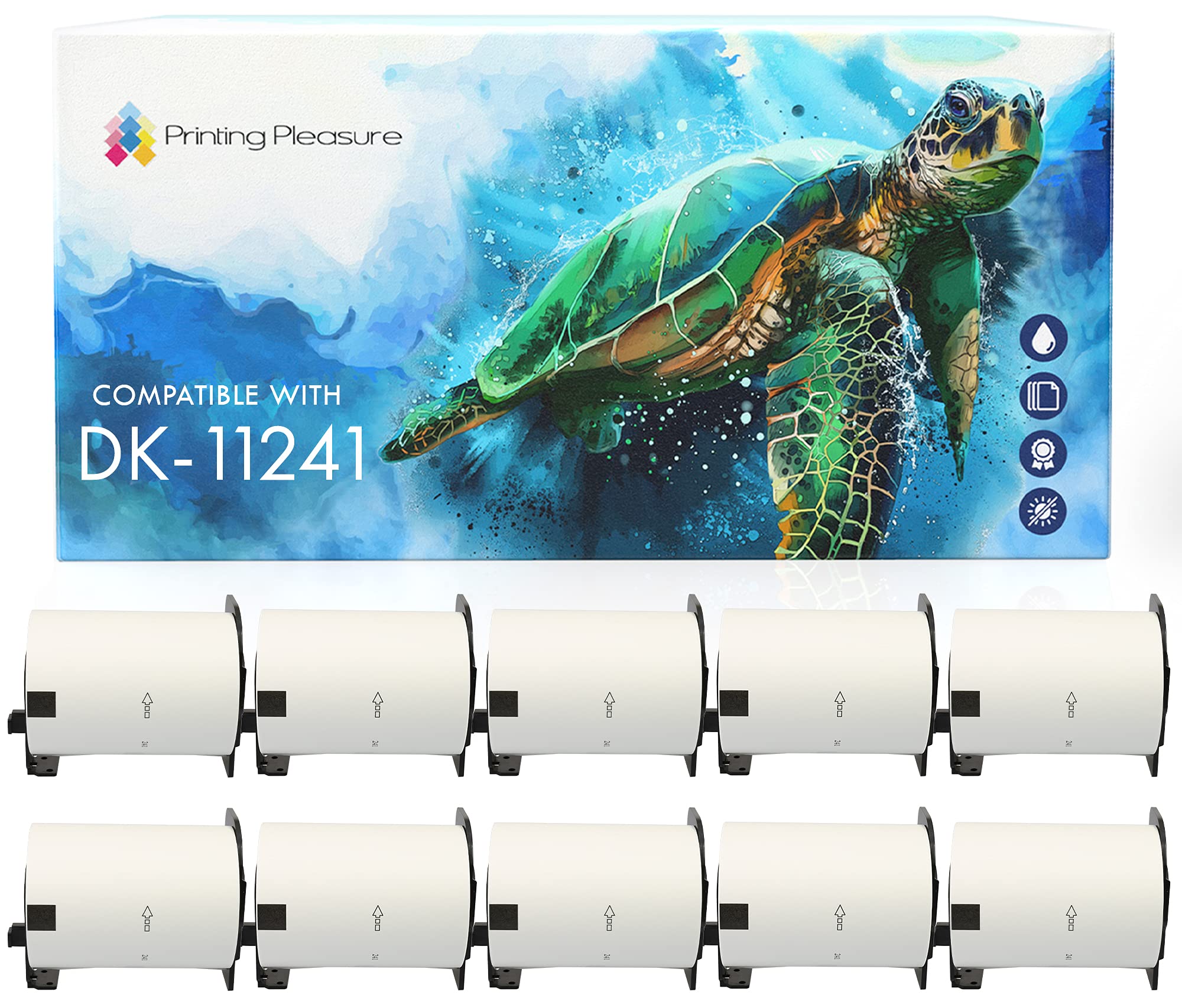10x Compatibile Rotolo DK-11241 102mm x 152mm Etichette adesive (Etichetta per rotolo: 200) per Brother P-Touch QL-1050, QL-1060N, QL-1100, QL-1110NWB Stampante per Etichette, Nastro in Carta