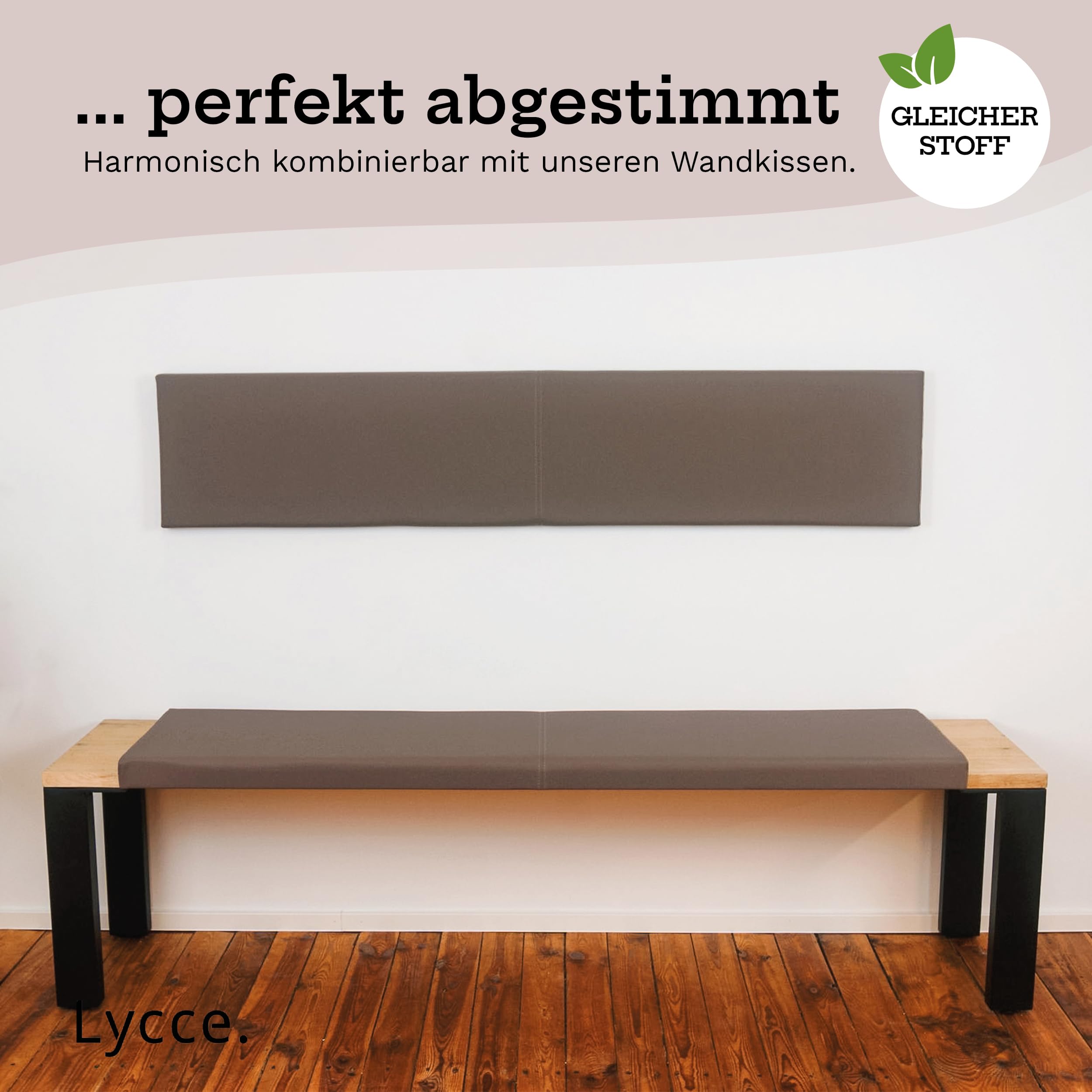 Lycce Bankauflage/Klemmkissen1 L., 3-Sitzer Kunstl. Taupe, Bankt. ab 35cm