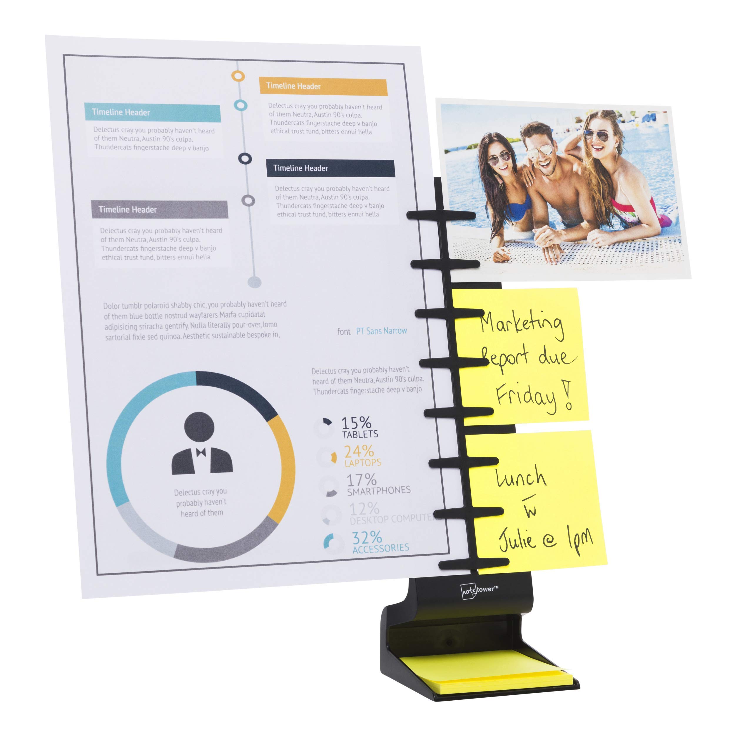 Buy Note Tower Desktop Pro Doent Holder 2 Page Paper Holder, Easy