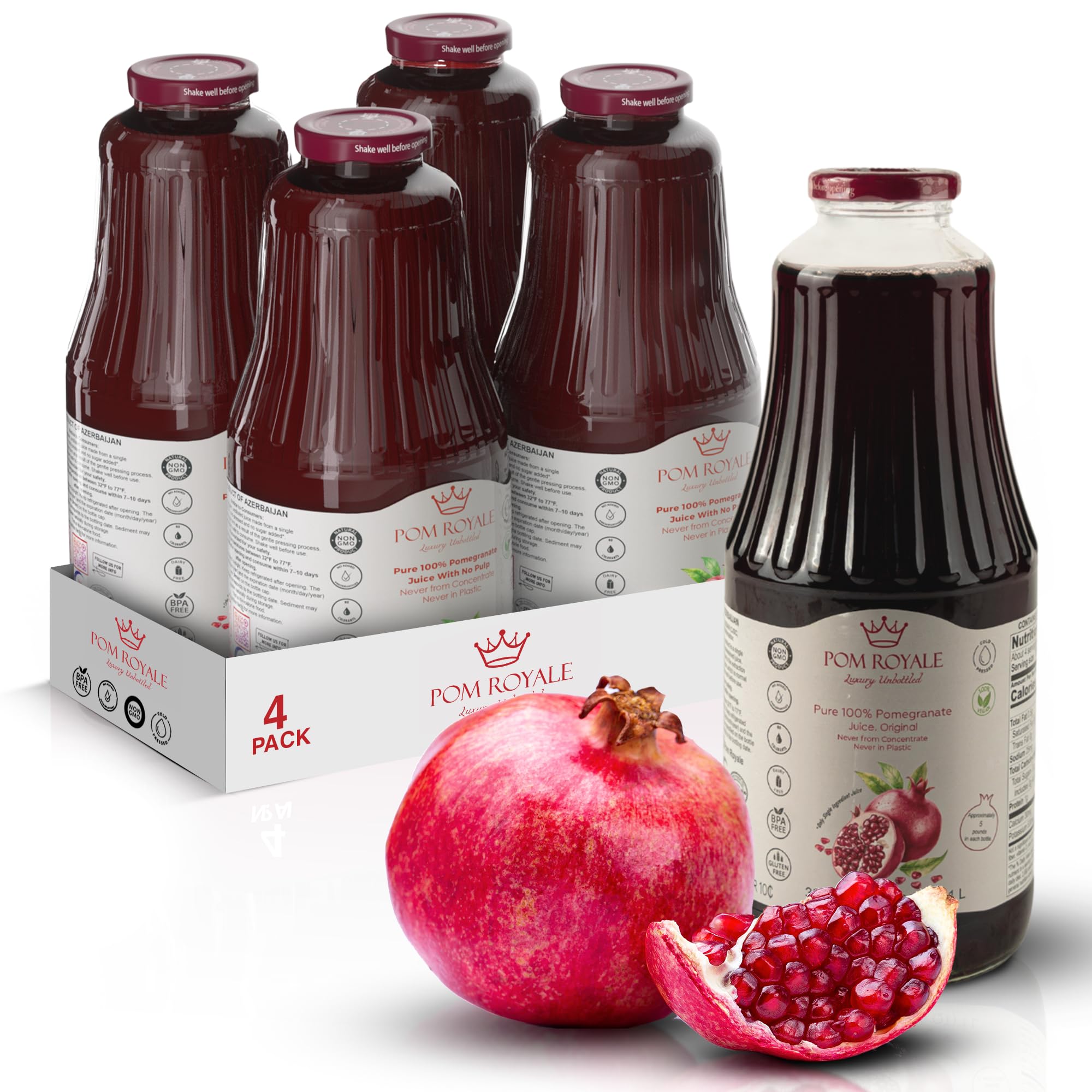 Pure Apple Juice, 8.4oz Glass Bottle (Pack of 12), Cold Pressed Juice, Not from Concentrate, Non-GMO, No Sugar Added, Gluten Free, Kosher Certified, Preservative Free — view 24