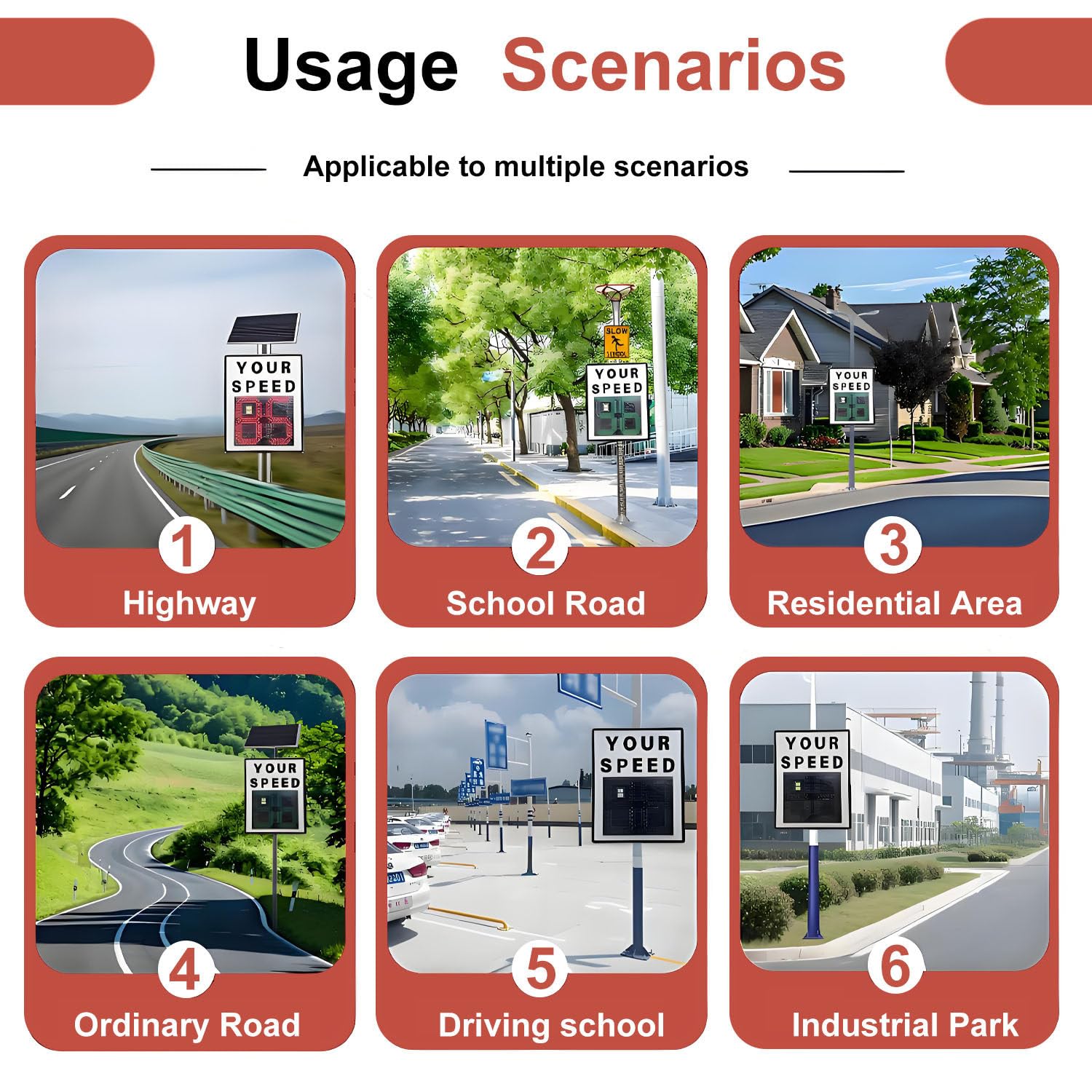 Señales de Velocidad de Radar, señal de Advertencia de Velocidad de Radar Solar, Pantalla de 2 dígitos, Control Remoto inalámbrico con retroalimentación de Velocidad LED Yellow-24 * 35in