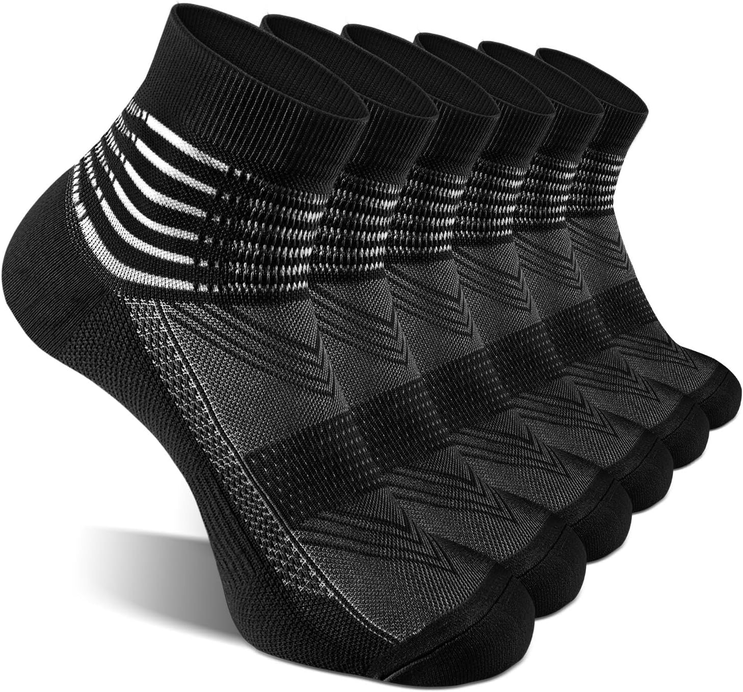 IRAMYCompression Ankle Support Socks Coolmax Wicking Cushioned Athletic Plantar Fasciitis Relief Men Women 2/3/6 Pairs