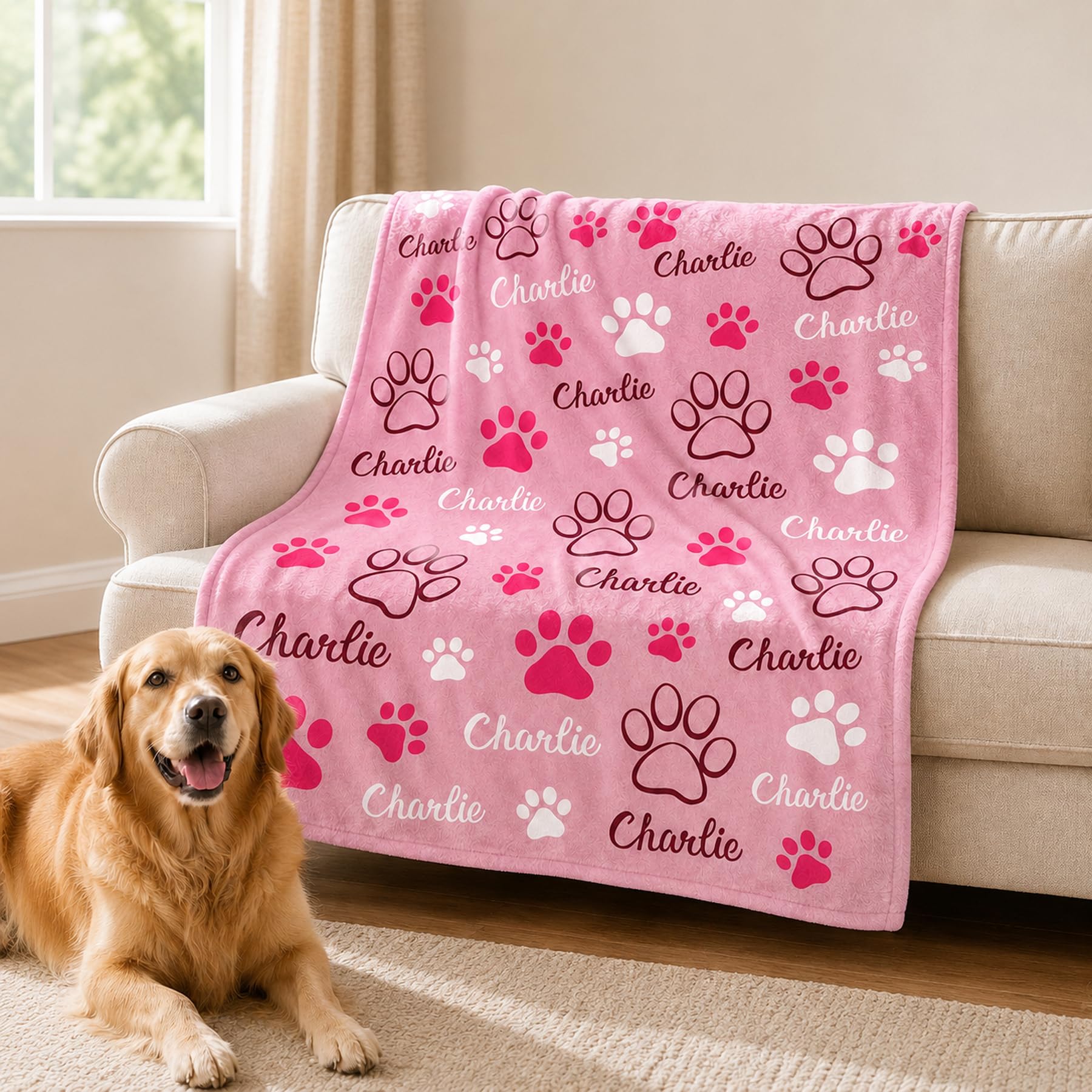 Manta personalizada para perro, mantas personalizadas para mascotas con imagen de nombre, manta para perros pequeños, medianos y grandes, cachorros, gatos, 30 pulgadas de ancho x 40