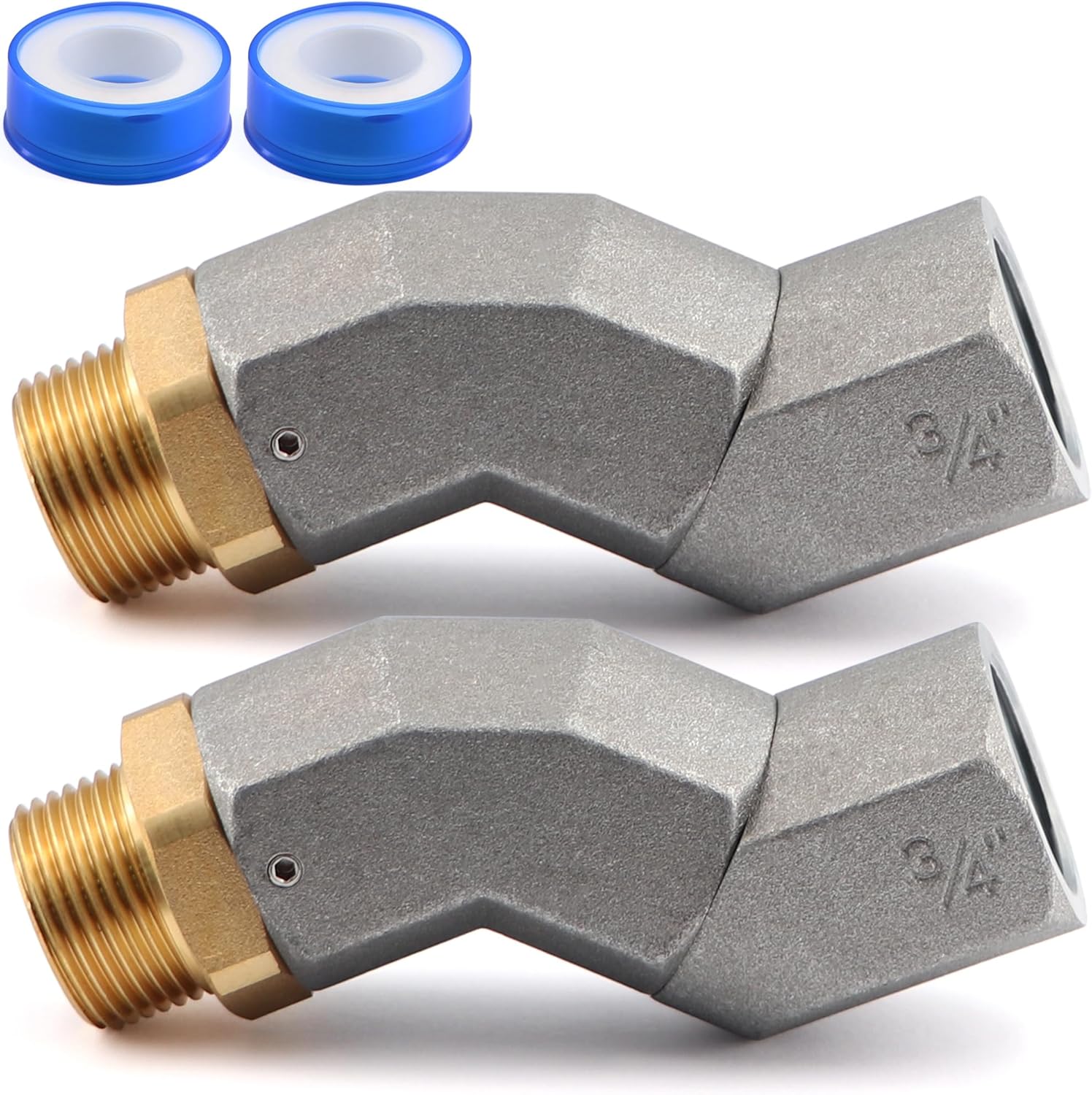 Jeemiter 3/4" NPT Fuel Transfer Hose Swivel 360 Rotating Connector for Fuel Nozzle Multi Plane Swivel 2PCS