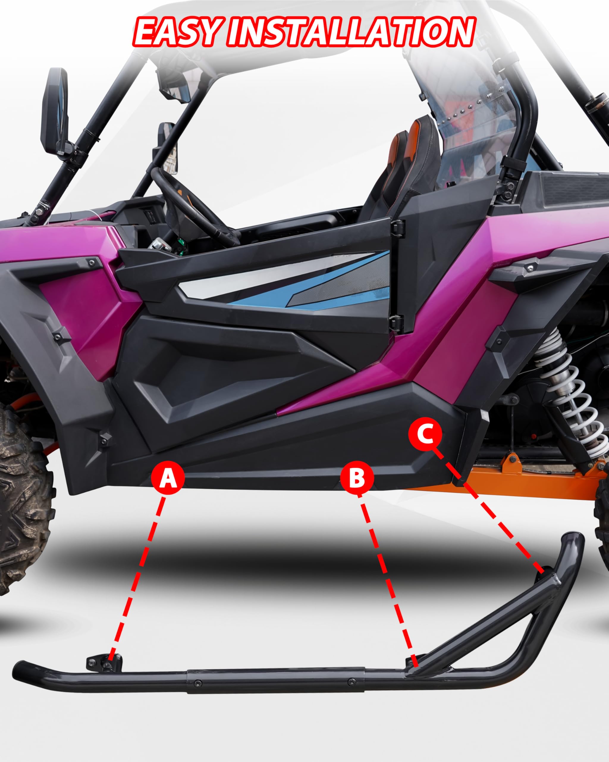 SAUTVS Barre Nerf Sliders Rock Sliders per RZR XP 1000 14-22, telaio di protezione paraurti laterale combinato per Polaris RZR S 1000 XP 1000 Turbo 900 Trail S 900 2014-2022 accessori -2 posti