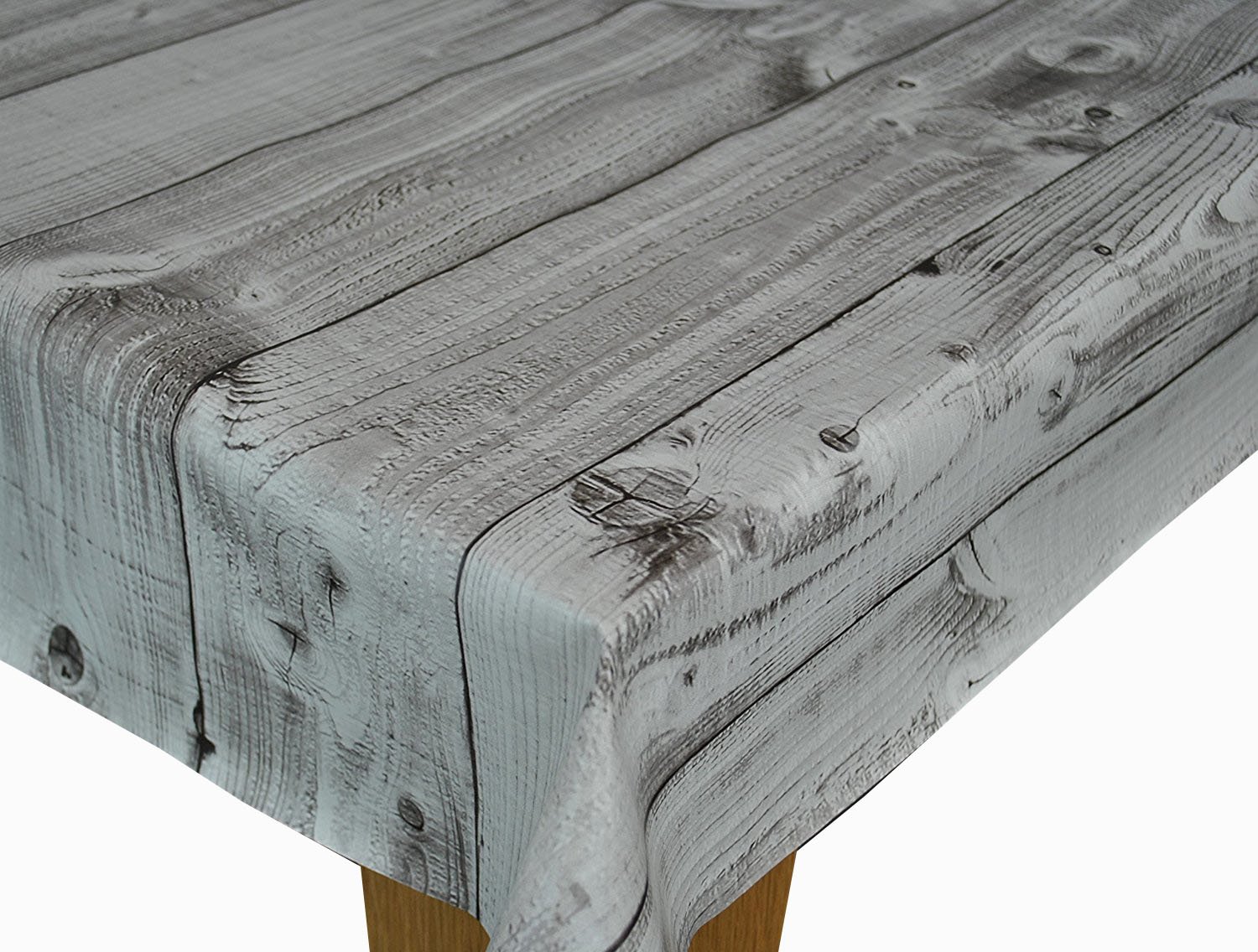 Karina Home Grey Wood Effect Plank PVC Wipe Clean Tablecloth 140cm x 140cm