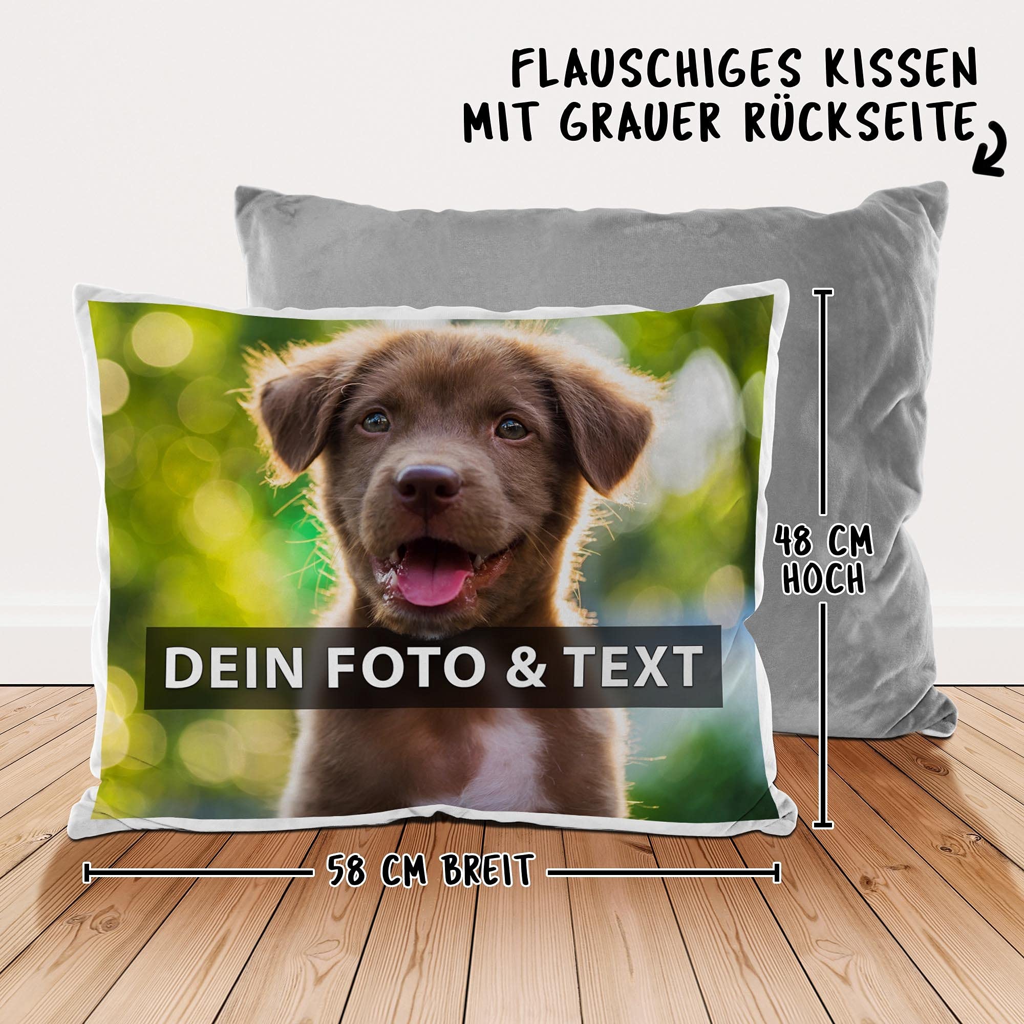 Print Royal Hundebett selbst gestalten mit eigenem Foto - Hundekorb mit Kissen - Geschenke für Hundebesitzer, Tierbett 65 x 55 cm I Personalisierbar