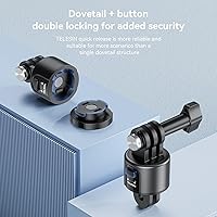 Vista 3 de TELESIN Base de adaptador de montaje para accesorios GoPro, montaje magnético de trípode de cámara de liberación rápida para DJI Action Osmo 3/4/5