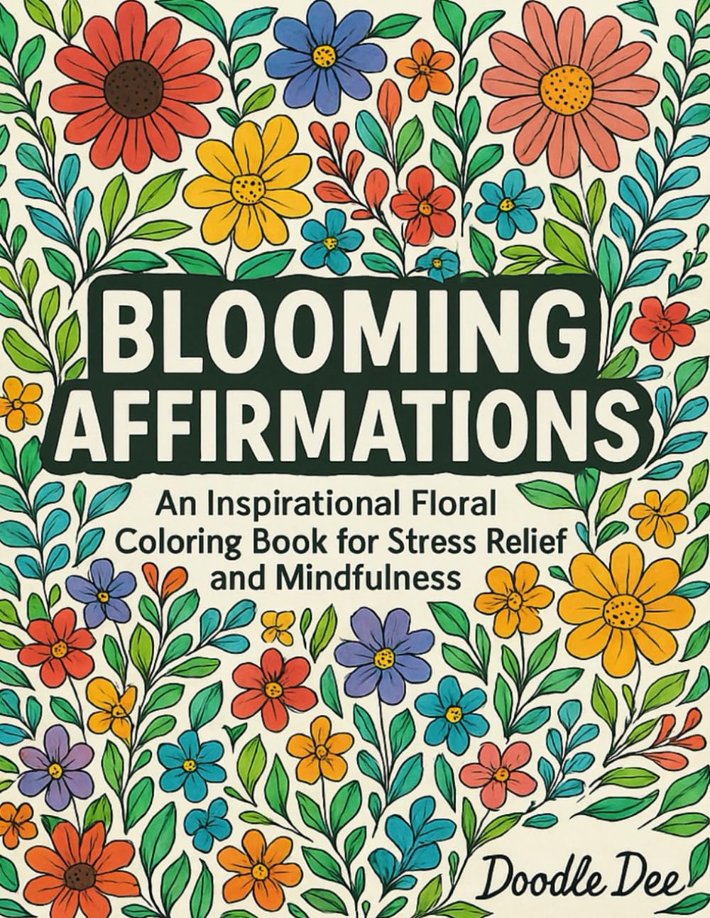 Blooming Affirmations: An Inspirational Floral Coloring Book for Stress Relief and Mindfuless