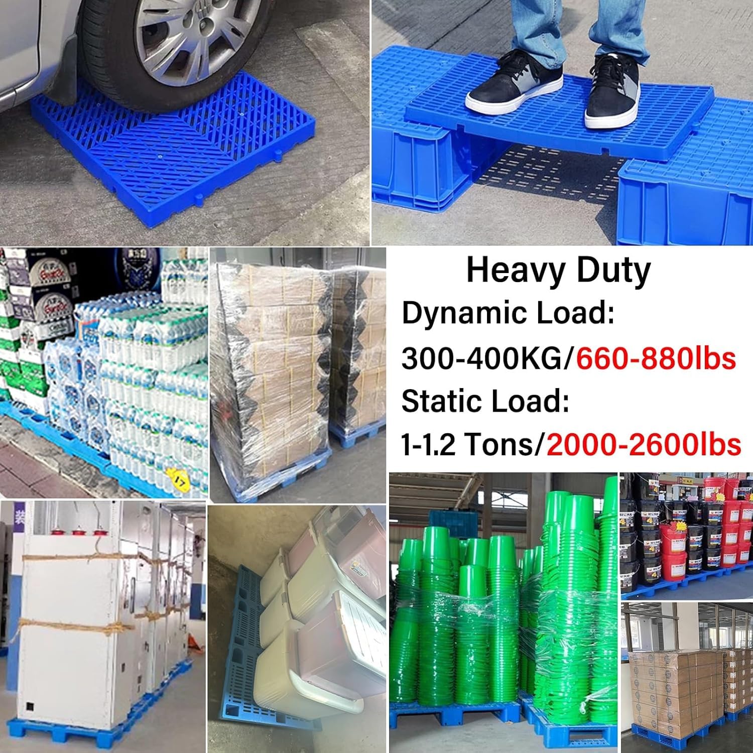 Wytrzymała Paleta Transportowa Do Wózków Widłowych, Lekka Plastikowa Platforma Podłogowa Do Przechowywania W Restauracjach, Kuchniach, Sklepach, Superma, 5 Pack, 120x80cm/47.2x31.5 in