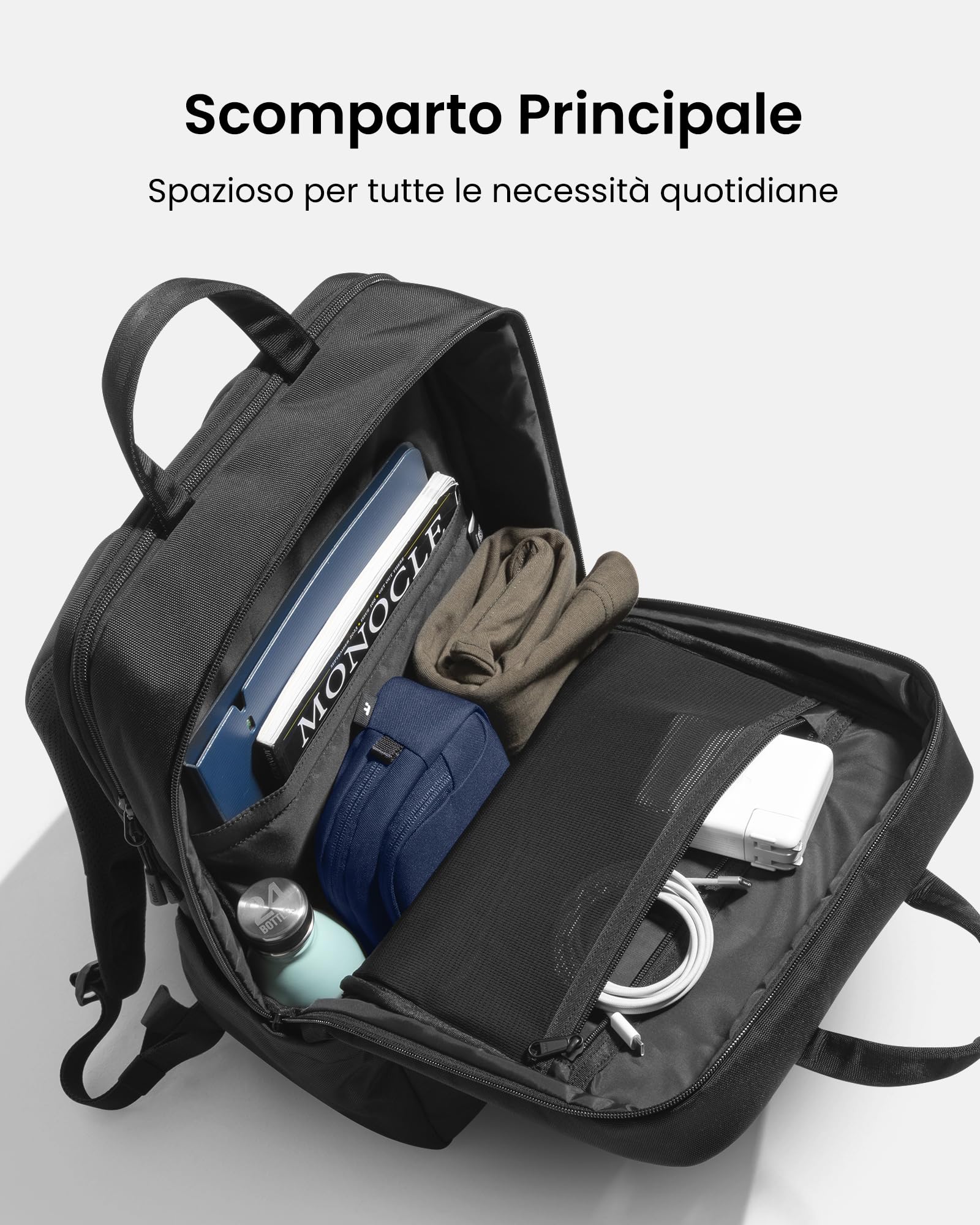 tomtoc Zaino Compatto per Computer da 15,6-17,3 Pollici, Zaino da 24L per Tutti i Giorni, Zaino Professionale, Borsa da Lavoro con Passaggio Cavi, per Lavoro, Spostamenti