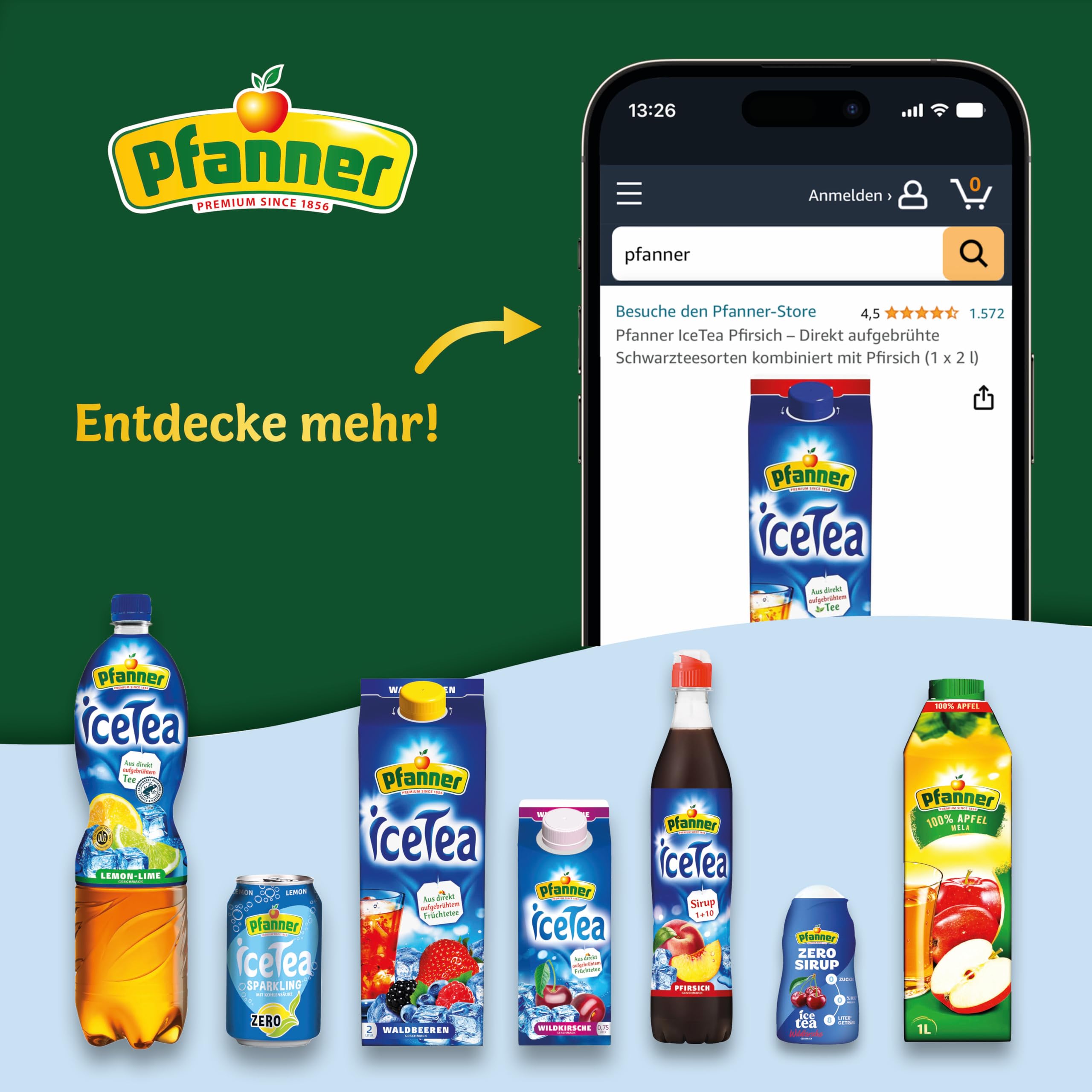 Pfanner Zero Sirup Probierpaket 9 x 57 ml (3x Ice Tea Pfirsich, 3x Ice Tea Wildkirsche, 3x Der Weisse)