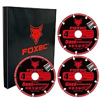 Vista 3 de FOXBC Rueda de Corte de Diamante de 4-1/2 Pulgadas, Corte de Metal para Amoladora Angular, Más de 5000 Cortes en Varilla Corrugada, Acero