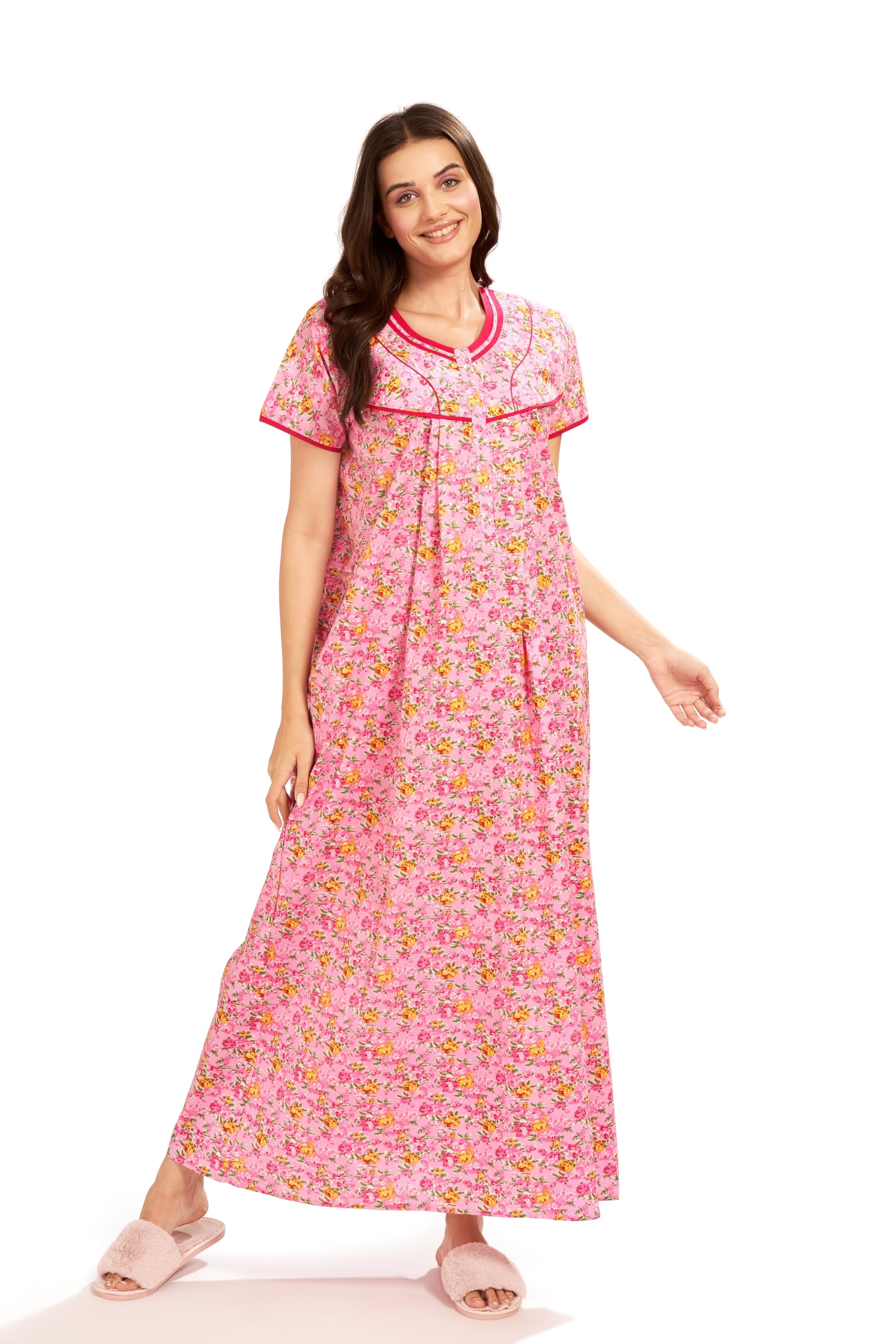AV2 Women's Cotton Printed� Maxi Nighty