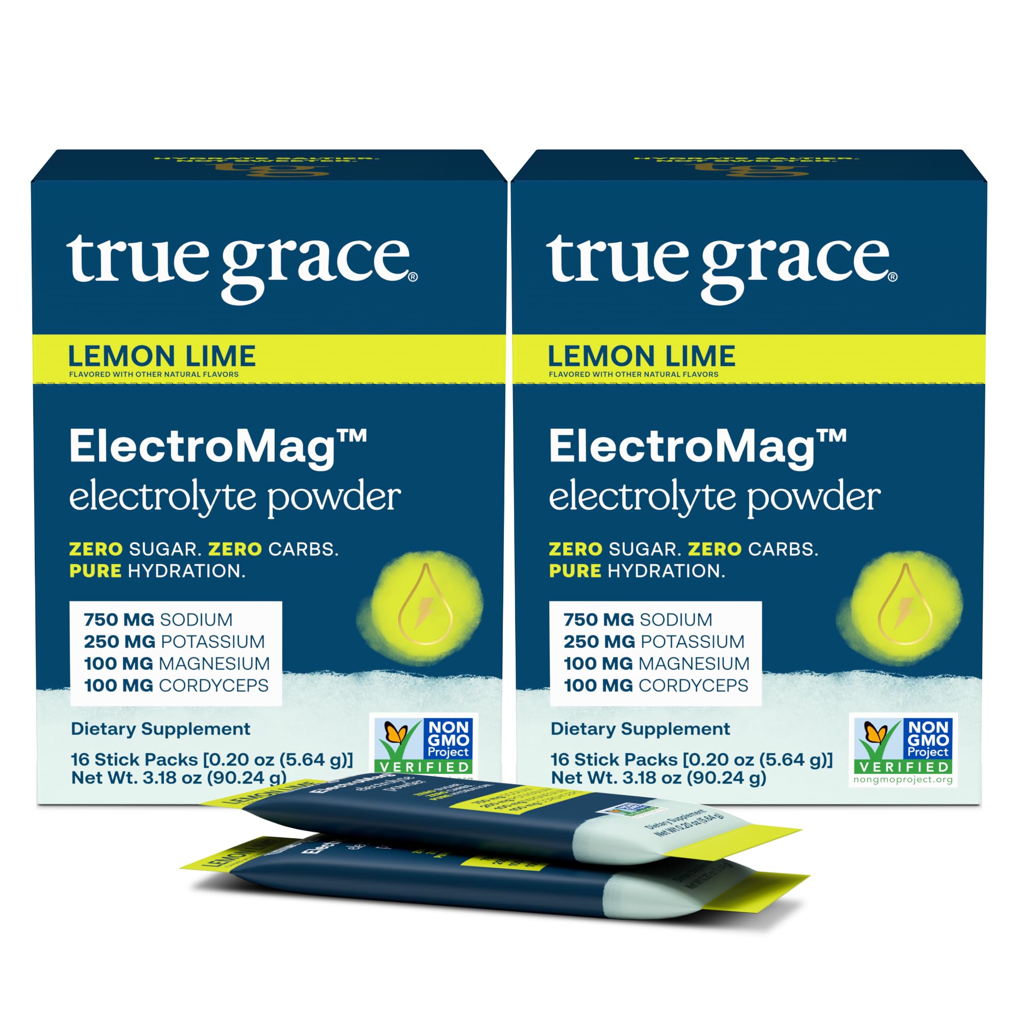 True Grace ElectroMag - 16 Stick Packs - Pink Lemonade - Electrolyte Powder for Rapid Hydration - Sodium, Potassium, Magnesium & Cordyceps - Zero Sugar & Carbs - Non-GMO - 16 Total Servings — Amazon image 14