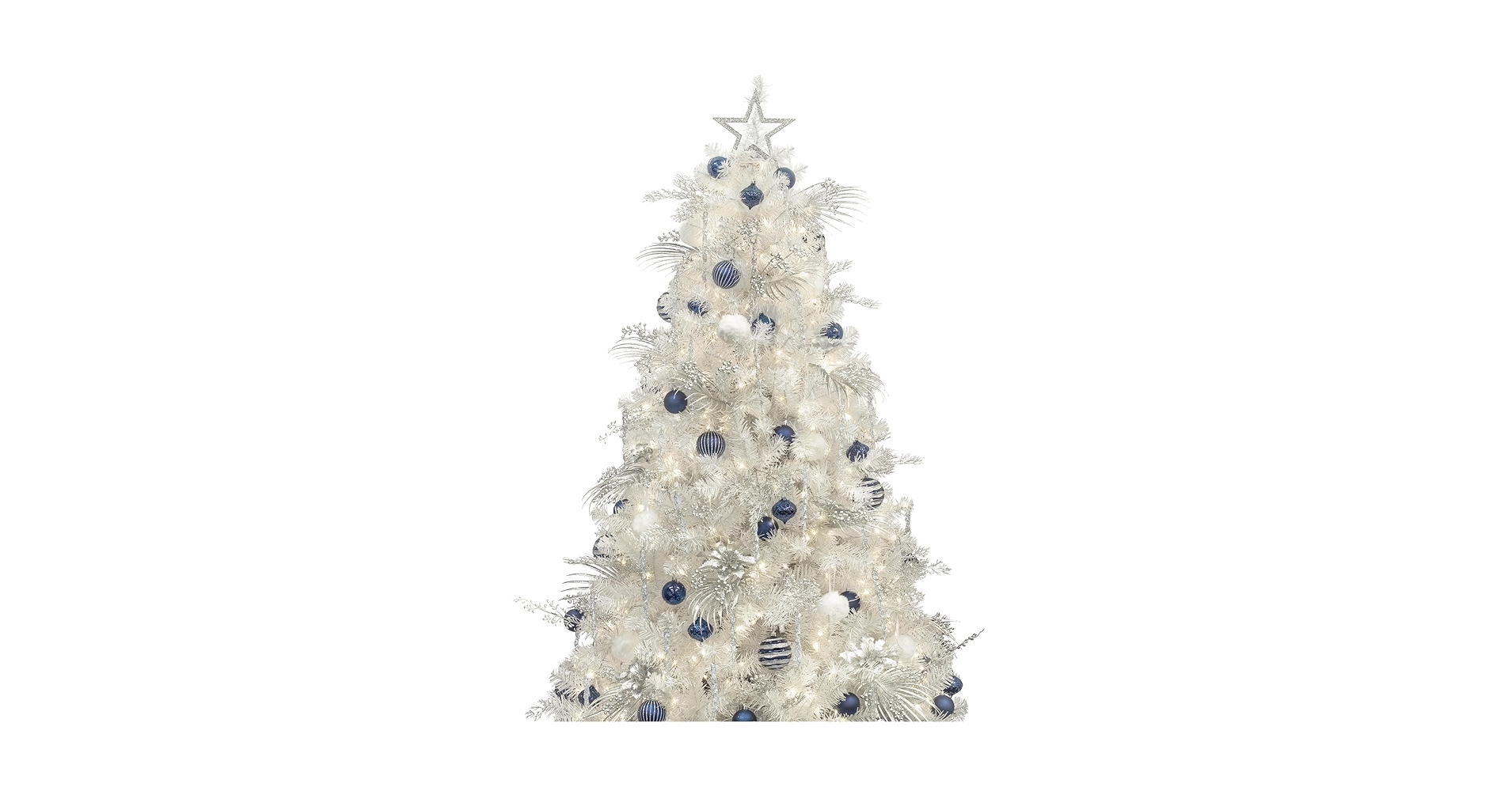 Amazon.com: KI Store 6ft White Christmas Tree with Ornaments