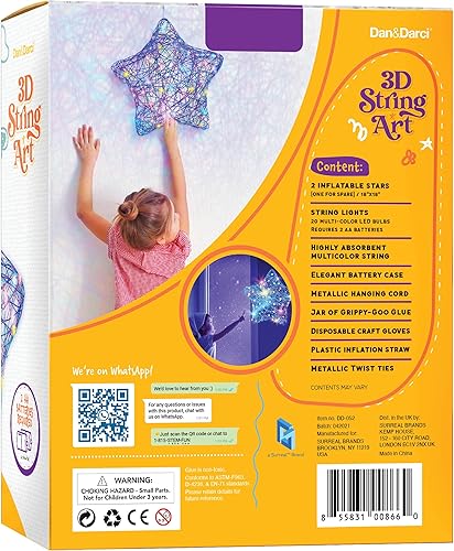 Miniatura 9 de Kit de manualidades de arte para niños hace una linterna de estrella 3D con iluminación linterna con 20 bombillas LED multicolor regalo para niños y