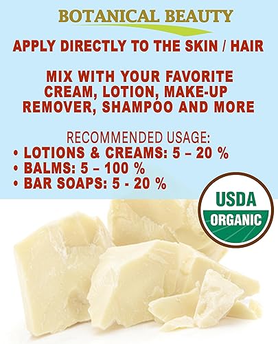 Miniatura 6 de Botanical Beauty MANTECA DE CACAO BIO CRECIMIENTO SALVAJE VIRGEN CRUDO SIN REFINAR de BRASIL para rostro, piel, cabello, cuerpo, uñas 8.46 oz 8.47