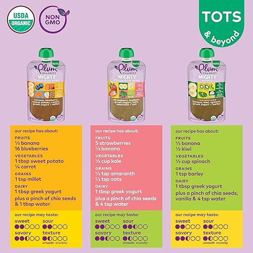 Miniatura 3 de Plum Organics Mighty 4Mezcla de nutrición esencial en bolsa 4onzas Paquete de 12