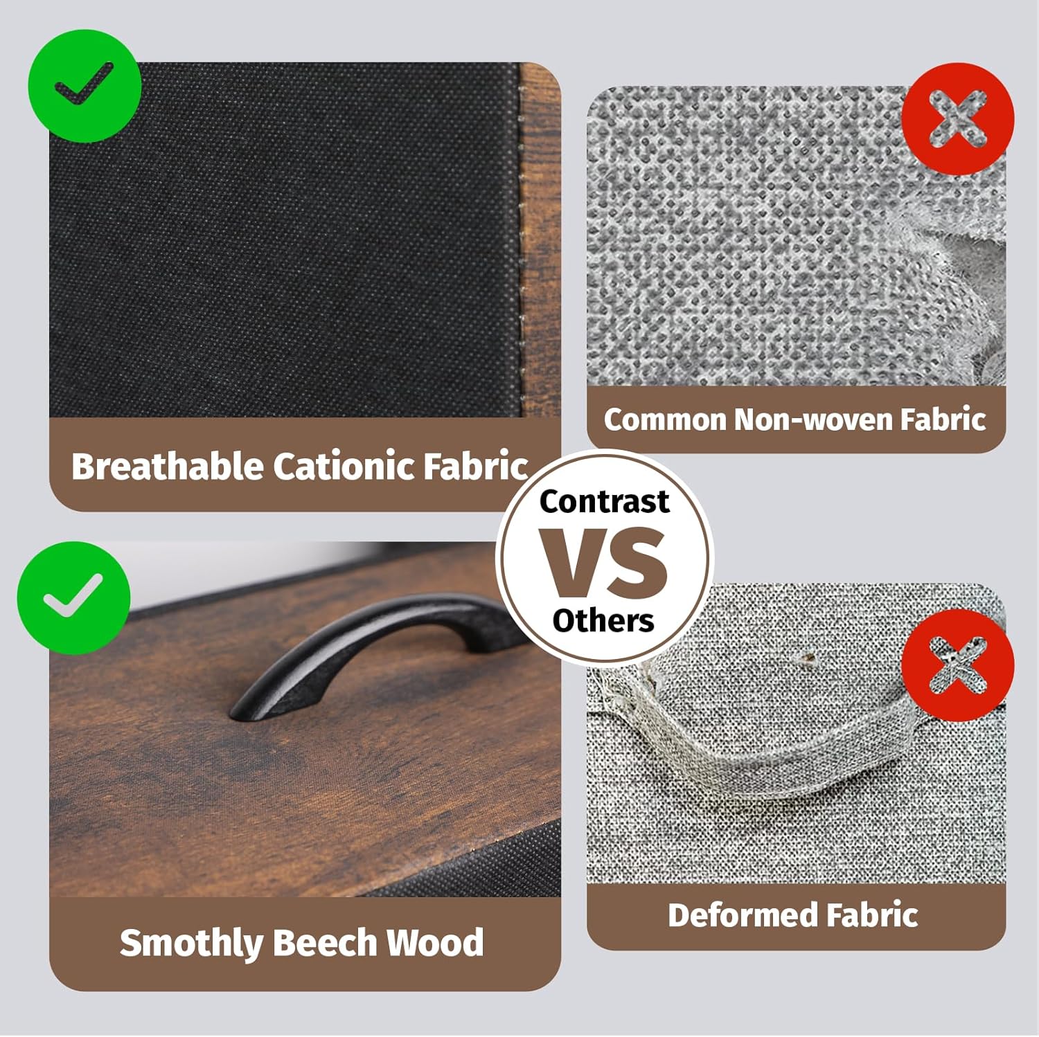 TV Stand for 50 inch TV with Charging Stantion & LED Light, Entertainment Center with 10 Fabric Drawers, Media Console Table with Open Storage Shelves for Living Room