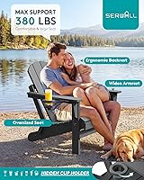 Vista 307 de SERWALL - Silla plegable Adirondack para patio, jardín, exterior, resistente a la intemperie, sillas para hoguera, color naranja