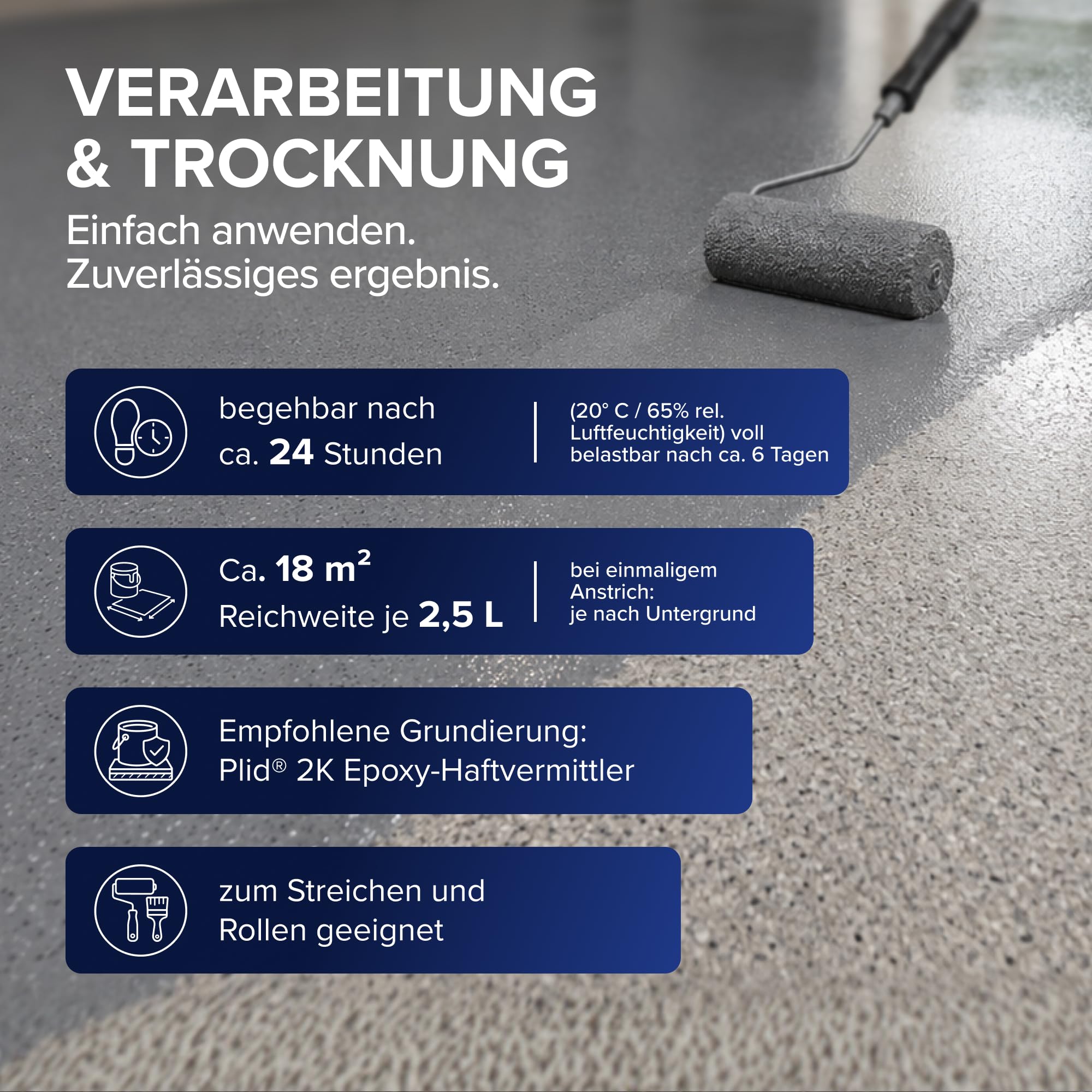 Plid Garagenbodenbeschichtung Silbergrau 5 L + Lackierset | ca. 36 m² | Betonfarbe, Garagenbodenfarbe | Lackierset | Innen & Außen | Wasser- & Ölbeständig | Abriebfest | Made in Germany
