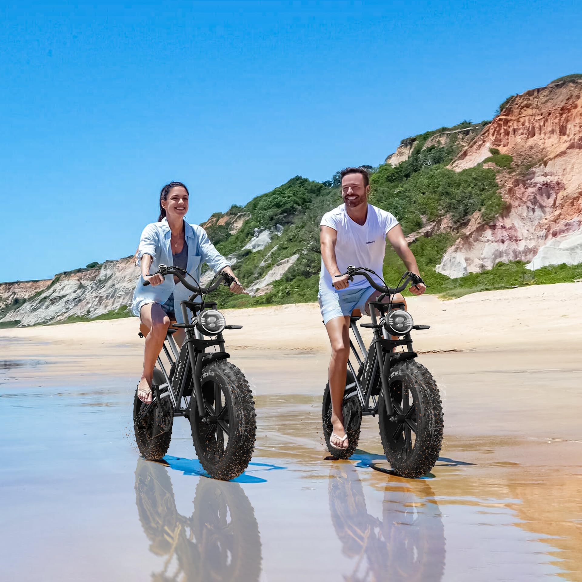 JANSNO Bicicleta eléctrica, Motor de 90Nm, batería Desmontable de 48V 23Ah/17Ah, Ruedas de 20 Pulgadas x 4.0 anchascertificación CE, Sistema de 7 velocidades, Bicicleta eléctrica para Adultos.