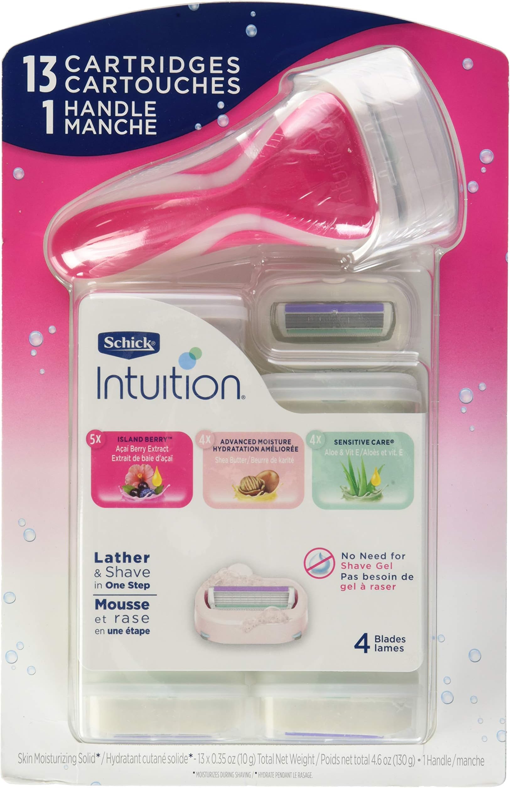 Intuition Cartridges + Razor, 13 Count