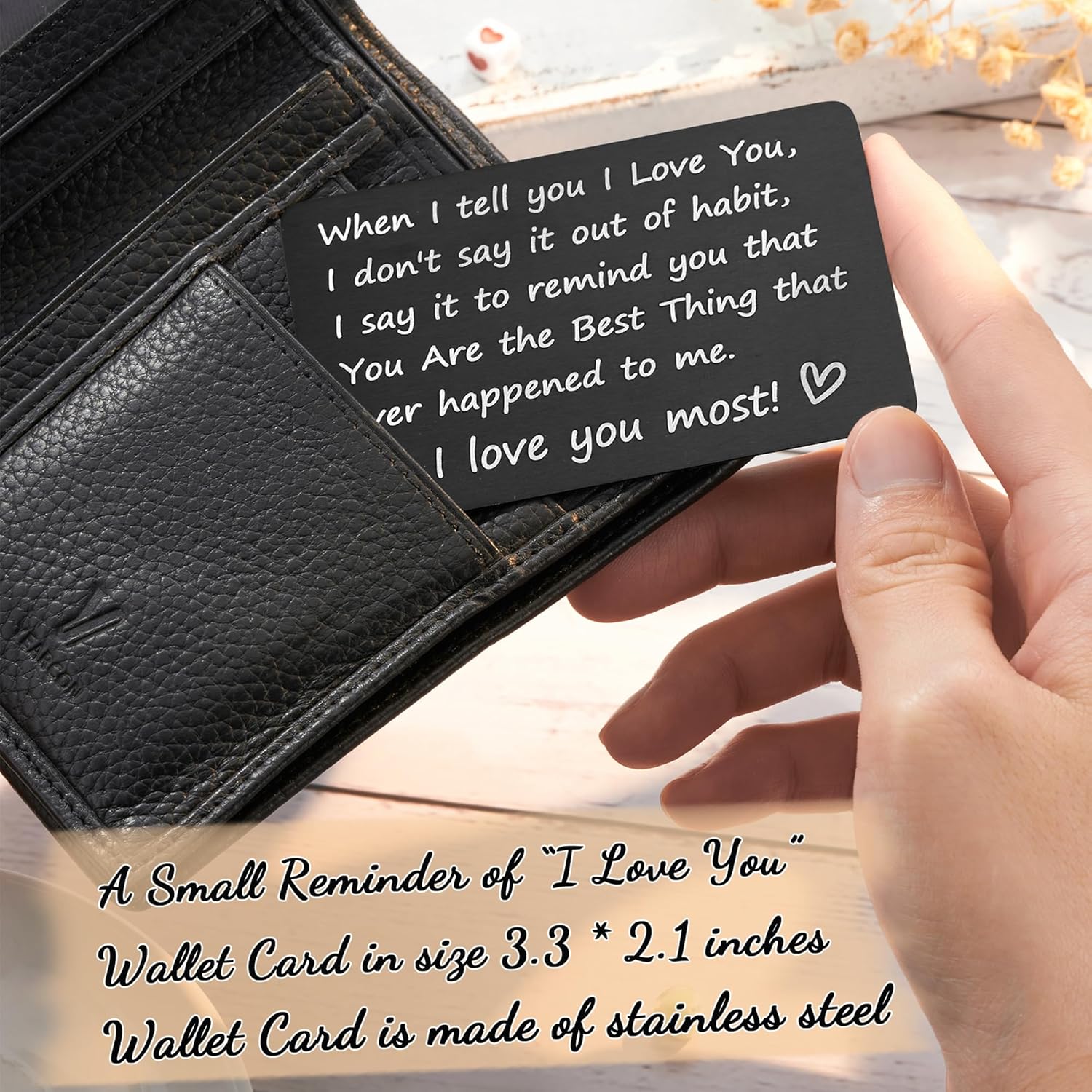 Tarsus Men Gifts for Husband Boyfriend - I Love You Morse Code Bracelets with Wallet Card - Birthday Christmas Valentines Anniversary Fathers Day - Image 4