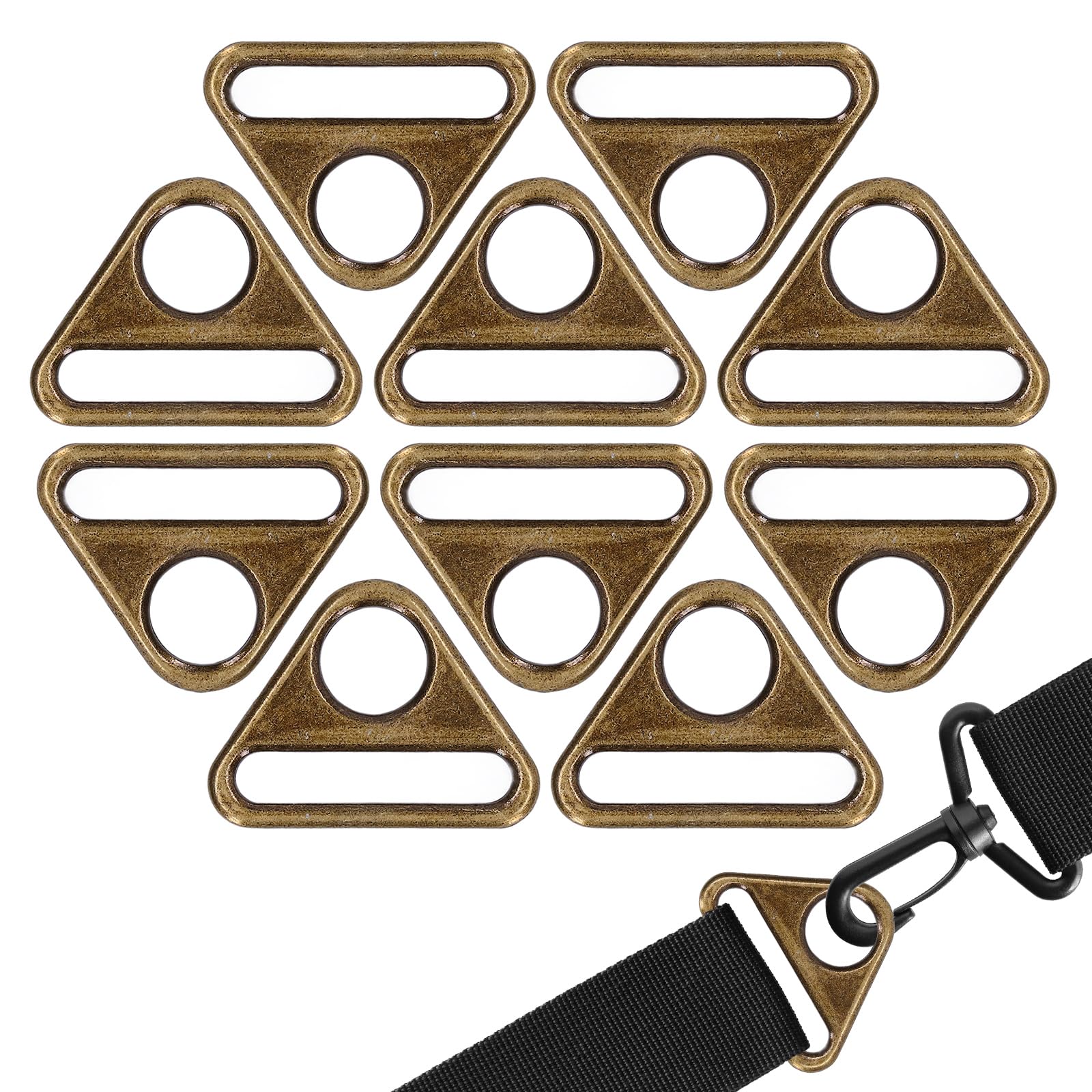 Boucle triangle en alliage zinc 38mm mercerie bricolage artisanat ceinture bronze x10