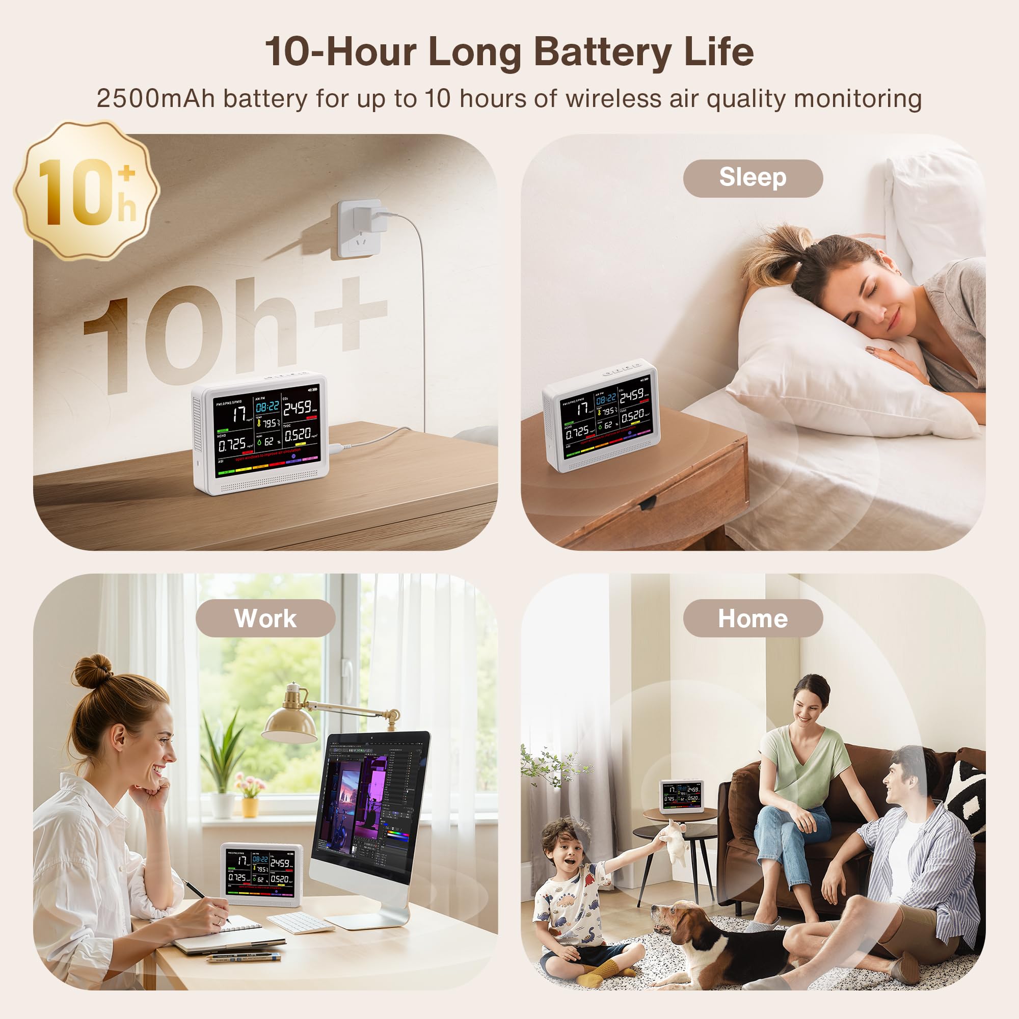 16 in 1 Air Quality Monitor Indoor High-Precision CO2 Monitor & HD Screen — Amazon image 2