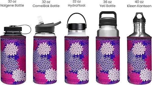 Miniatura 9 de Koverz Transportador de botellas de medio galón, 64 onzas, compatible con jarras de medio galón Yeti & RTIC, azul de pesca Realtree con naranja