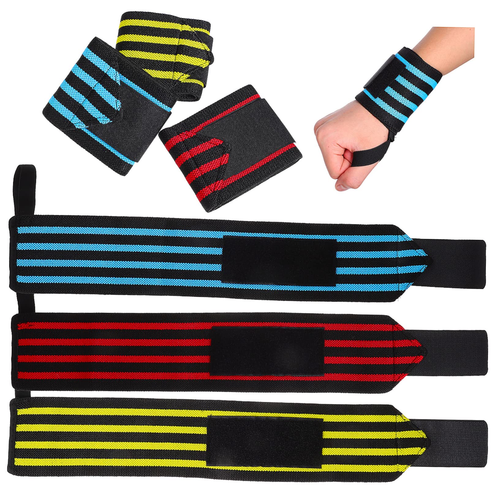 OSOLADY 6Pcs Wrist Wraps for Weightlifting Strength Training Sprain Compression Grips for Enhanced Wrist Support Design for Men Women
