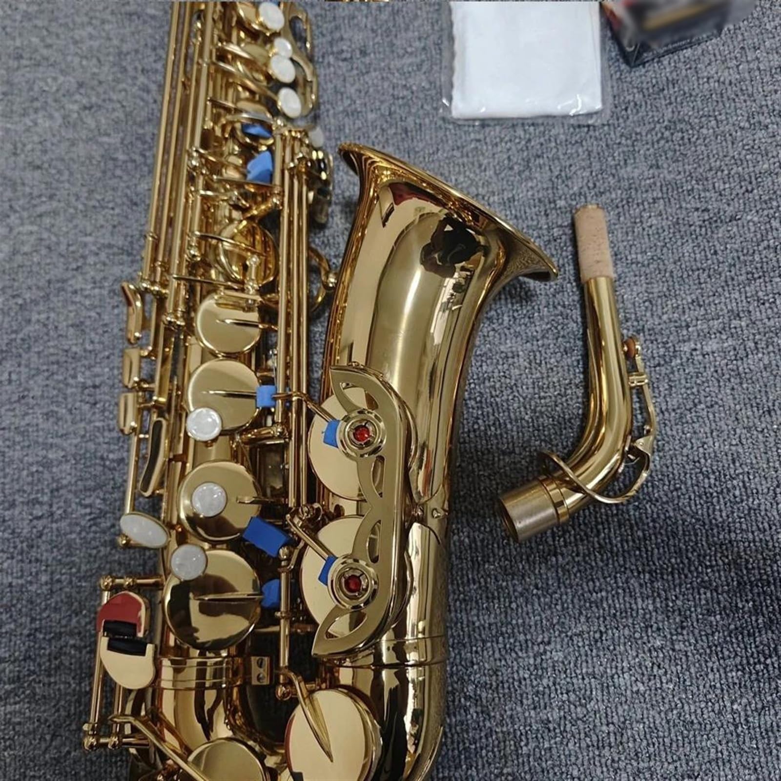 Saxofón Saxofón Alto Mi Bemol Latón Lacado Patrón Dorado Fabricación Artesanal Japonesa Instrumento De Jazz Con Bolsa (Color : Leather bag)
