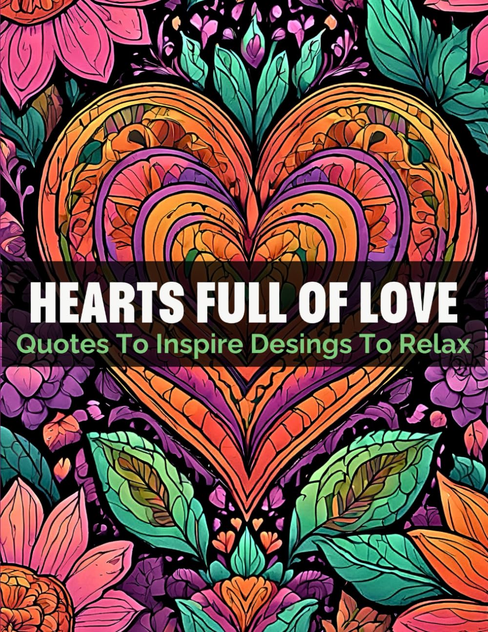 Hearts Full Of Love with Quotes Coloring Book for Adults and Teens: Inspiring and Romantic Love Quotes and Beautiful Heart Designs to Color, Gift Idea for Valentine’s Day