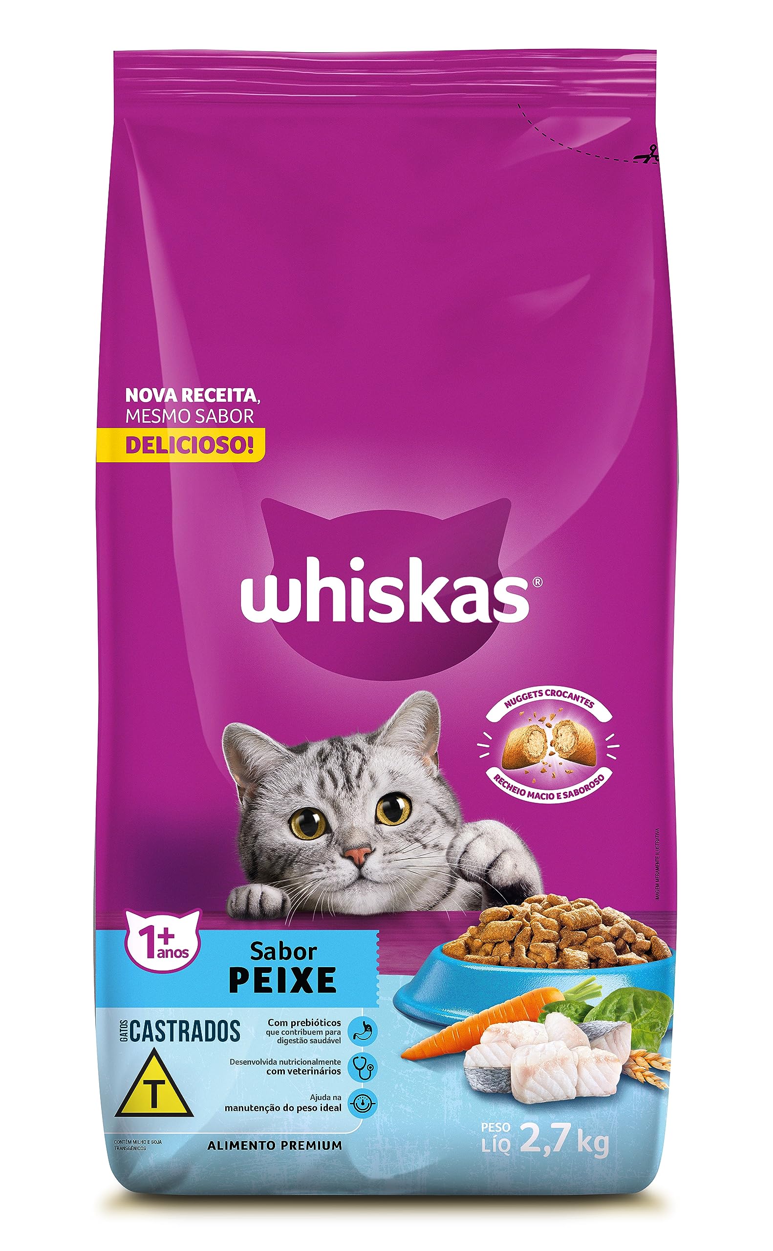 Whiskas Ração Seca Gatos Castrados 2,7kg