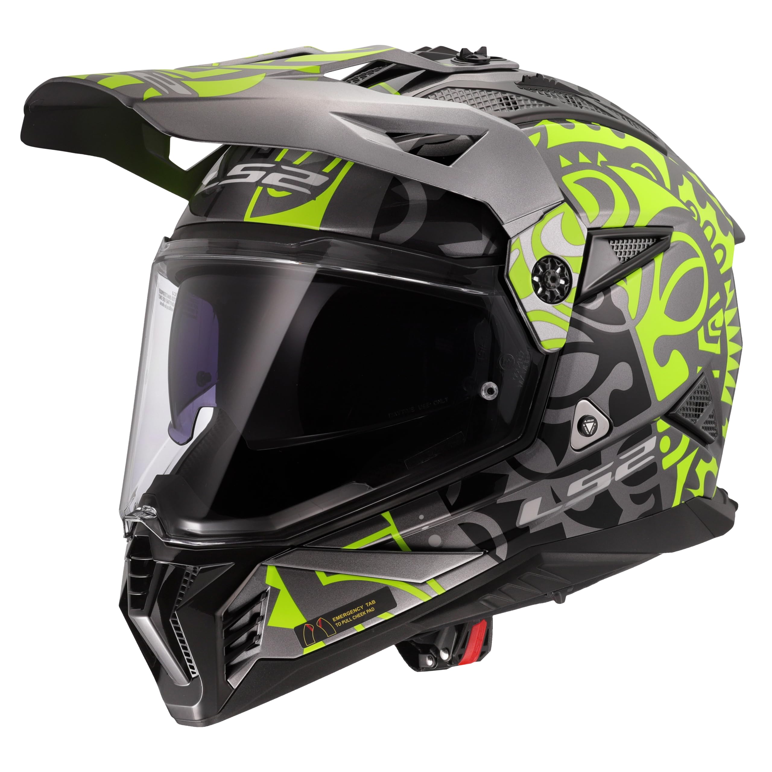 LS2, Kaski motocrossowe PIONEER II RANGI Gloss H-V żółte, rozmiar S