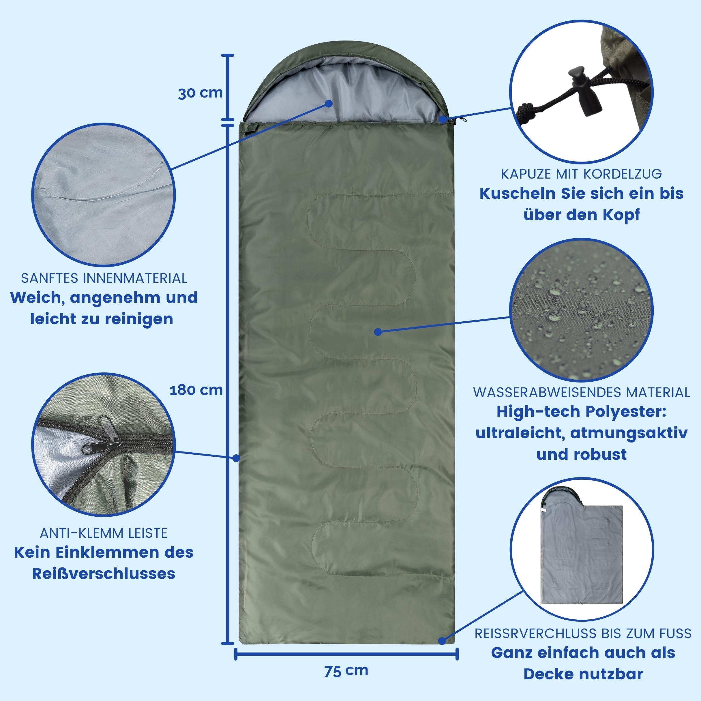 Backpacker's Journey Śpiwór 1,4 kg w kompaktowym rozmiarze po spakowaniu. Śpiwór outdoorowy lekki dla kobiet i mężczyzn. Idealny na kemping, wędrówki, wędrówki z plecakiem i wycieczki motocyklowe