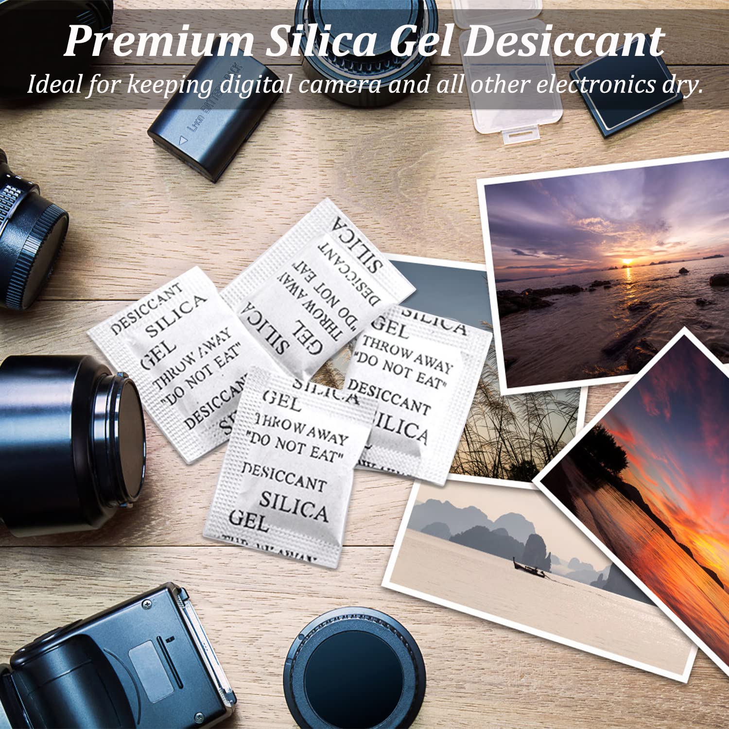 100PCS 5 Gram Premium Silica Gel Packets, Desiccant Packs for Storage, Moisture Absorbers, Humidity Dry Bags, Rechargeable Transparent Silicone Dessicants Dehumidifier for Electronics, Shoes, Jewelry - Image 4