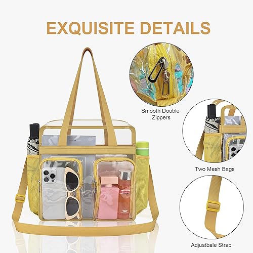 Vista 261 de Oraben Bolsa transparente transparente aprobada para estadios de 12 x 6 x 12 pulgadas, bolsa de estadio para trabajo, juegos deportivos, gimnasio