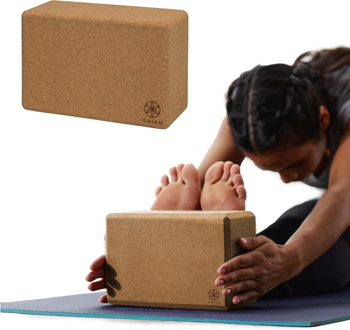Bloque de yoga Gaiam - Espuma Eva sin látex de apoyo - Superficie suave antideslizante con bordes biselados para yoga, pilates, meditación
